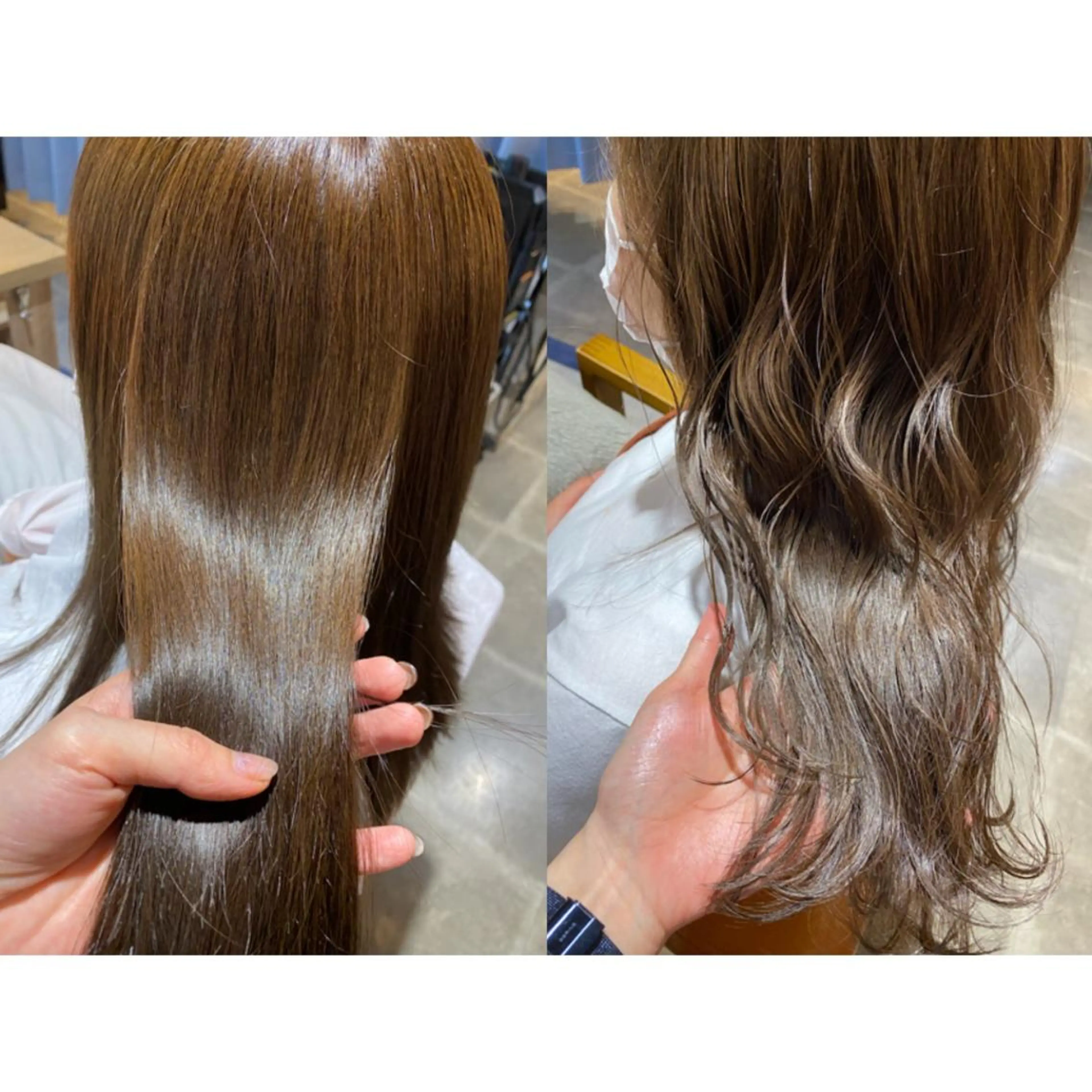 カラー アッシュ ベージュカラー ブリーチ ブリーチなしカラー カット トリートメント 🐻結んで可愛い hair EMI🐻のヘアスタイル