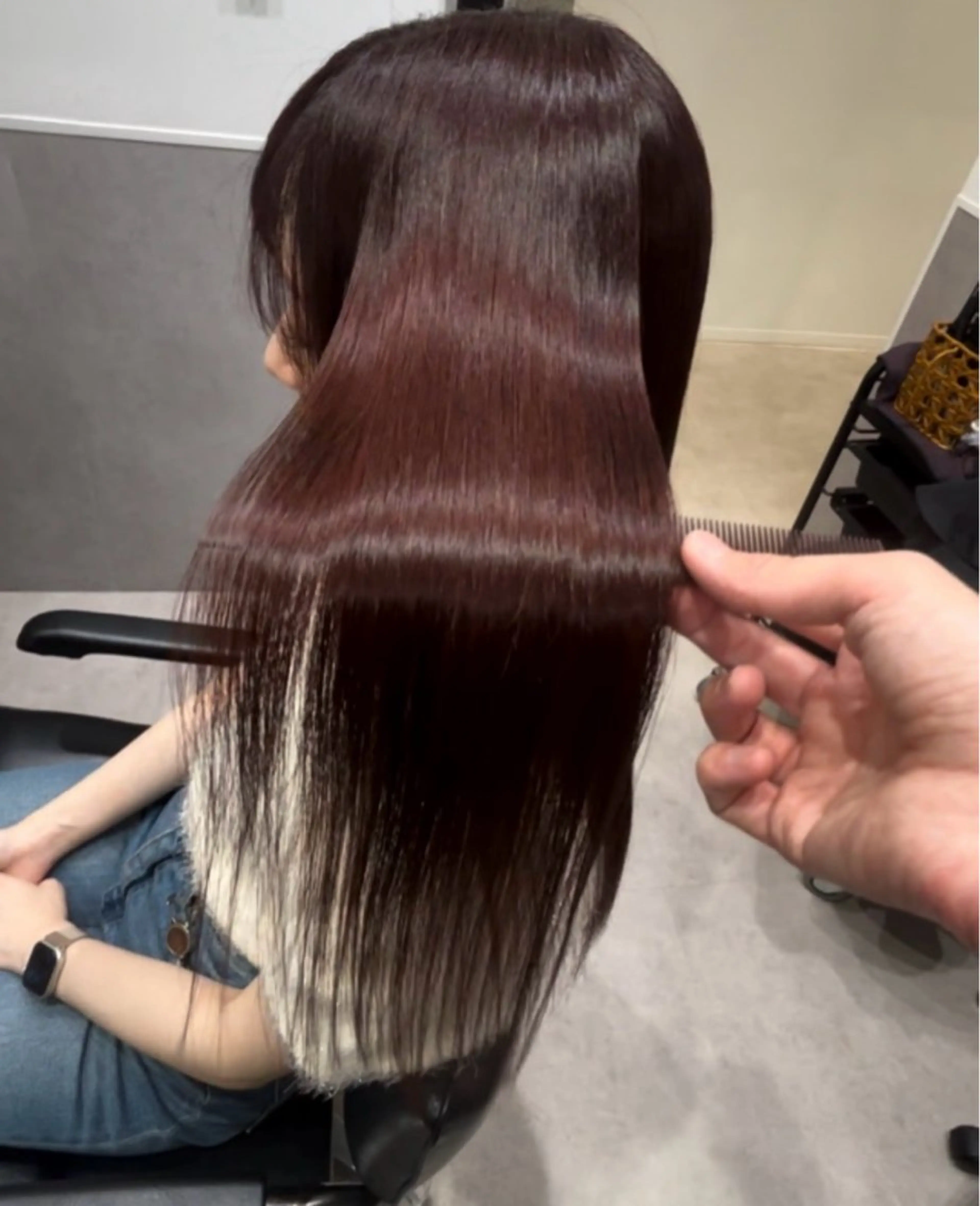 セミロング カラー アクアカラー 髪質改善 トリートメント 髪質改善ヘアケア 艶髪特化/上田のヘアスタイル