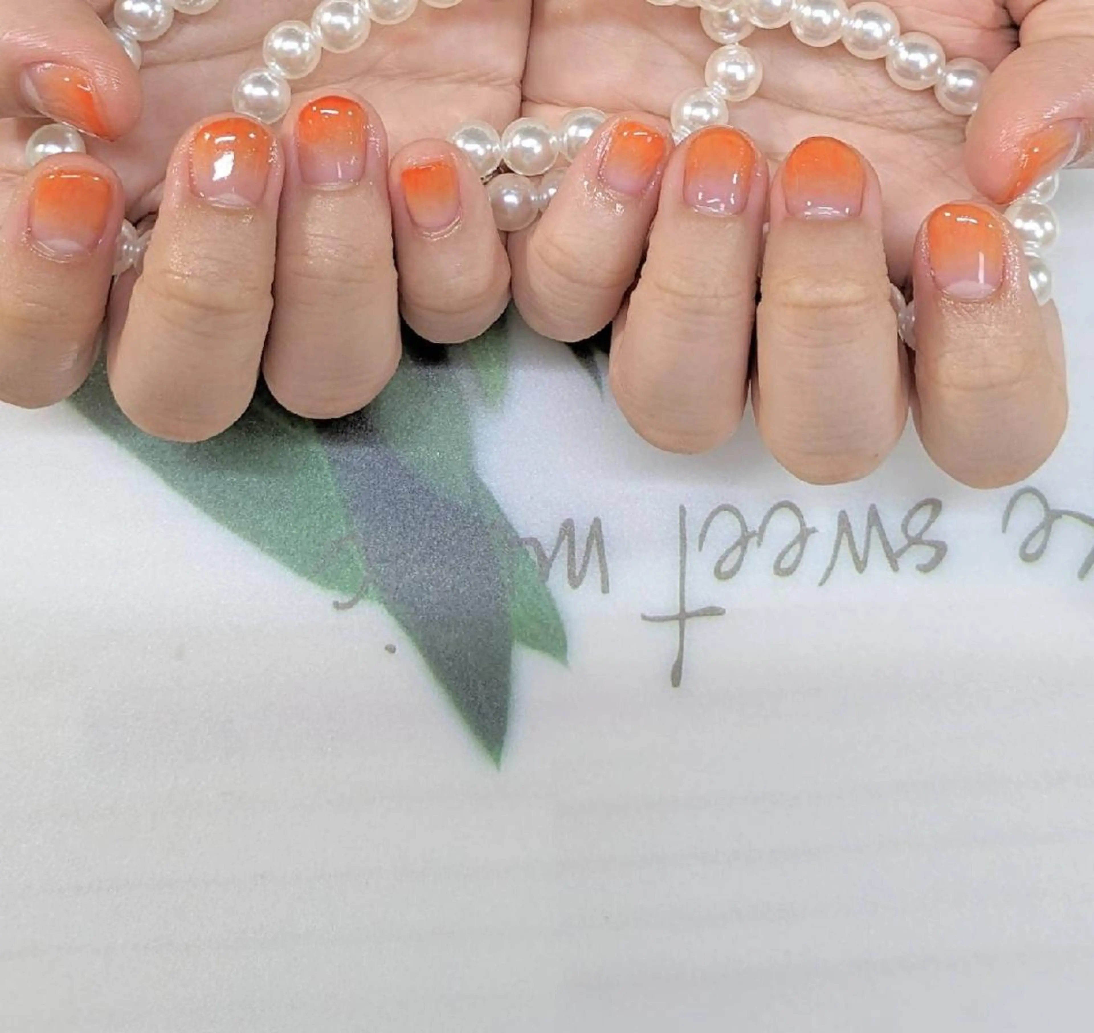 ネイル ブラウン クリアネイル グラデーション 氷ネイル・うるうるネイル ハンドネイル ネイルサロンベルティ .keikoのネイルデザイン