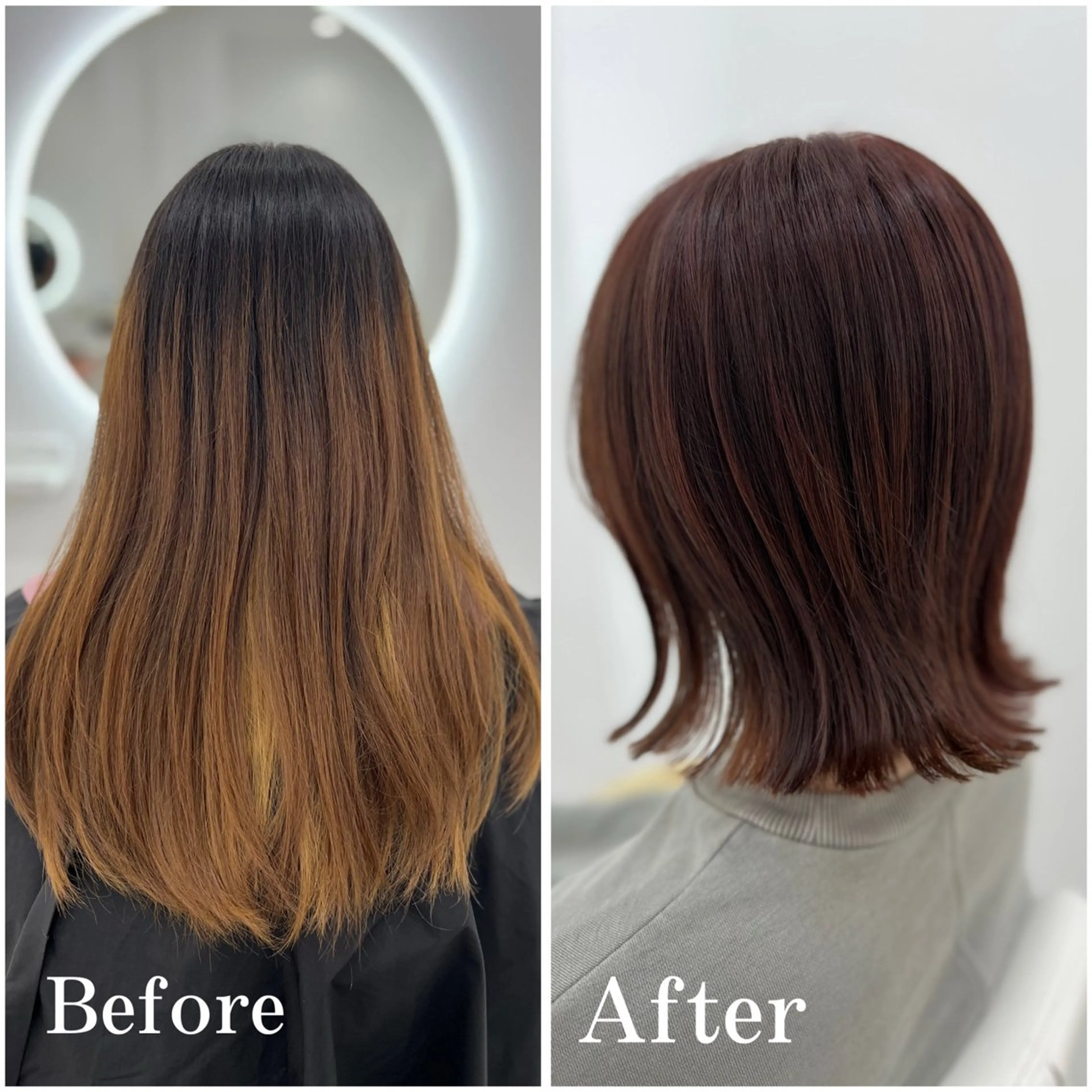 ミディアム カラー カット ヘアカラー トリートメント ✄﻿aini天王寺 ✄﻿ゆ乃のヘアスタイル