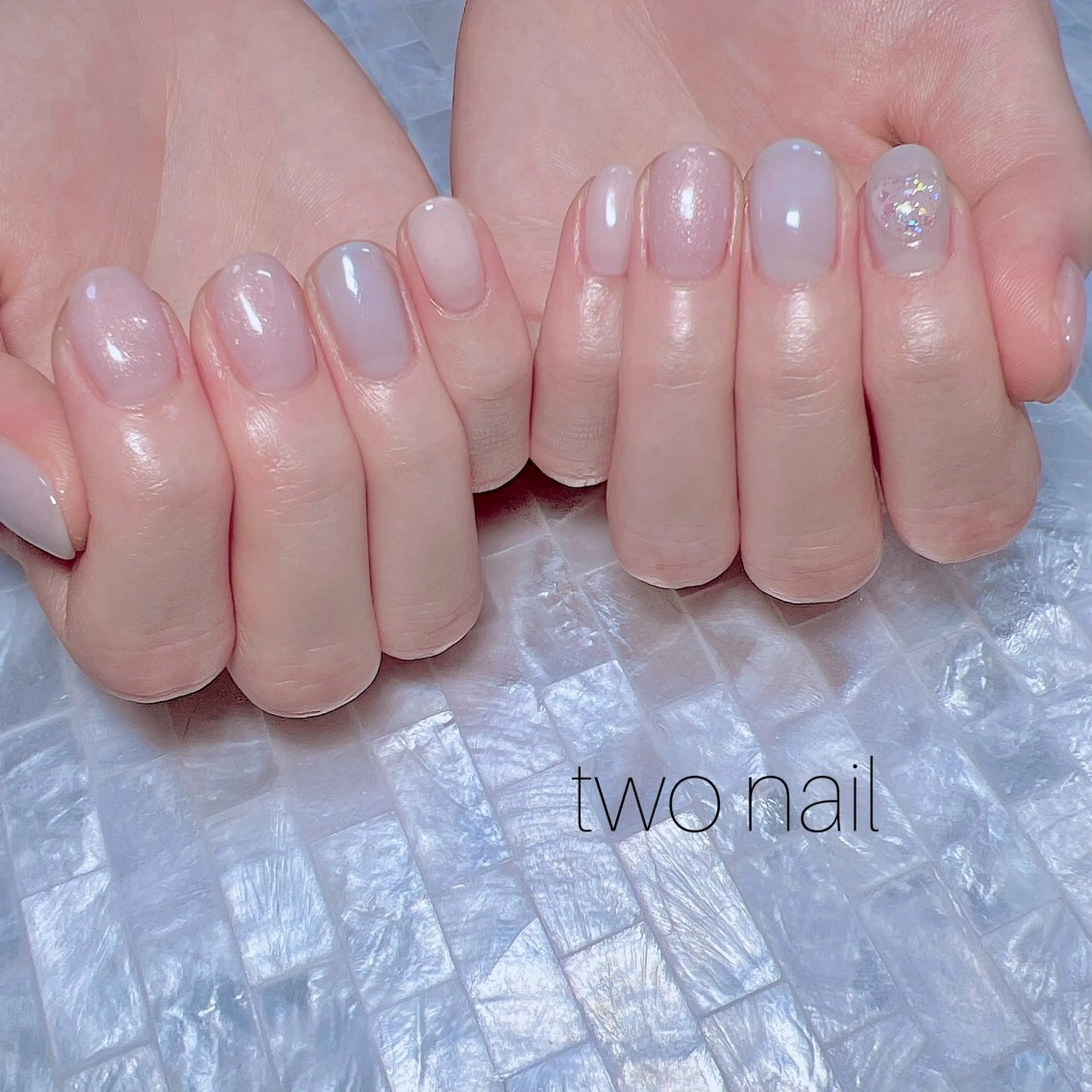 ネイル アートネイル ネイルチップ ホワイト ハンドネイル two nailのネイルデザイン
