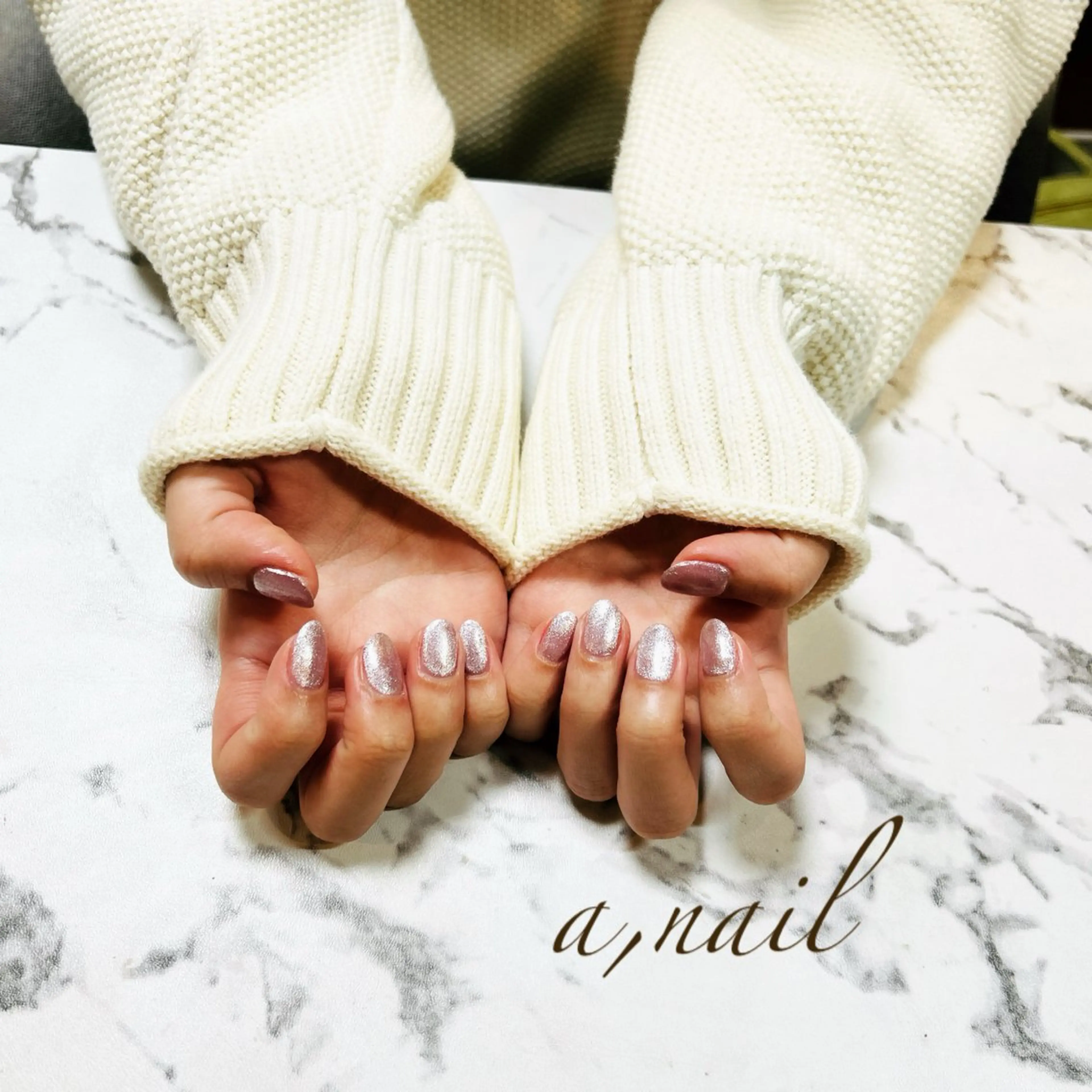 ネイル ジェルネイル キラキラネイル マグネットネイル ワンカラーネイル パラジェル ハンドネイル ネイルサロン エーネイルのネイルデザイン