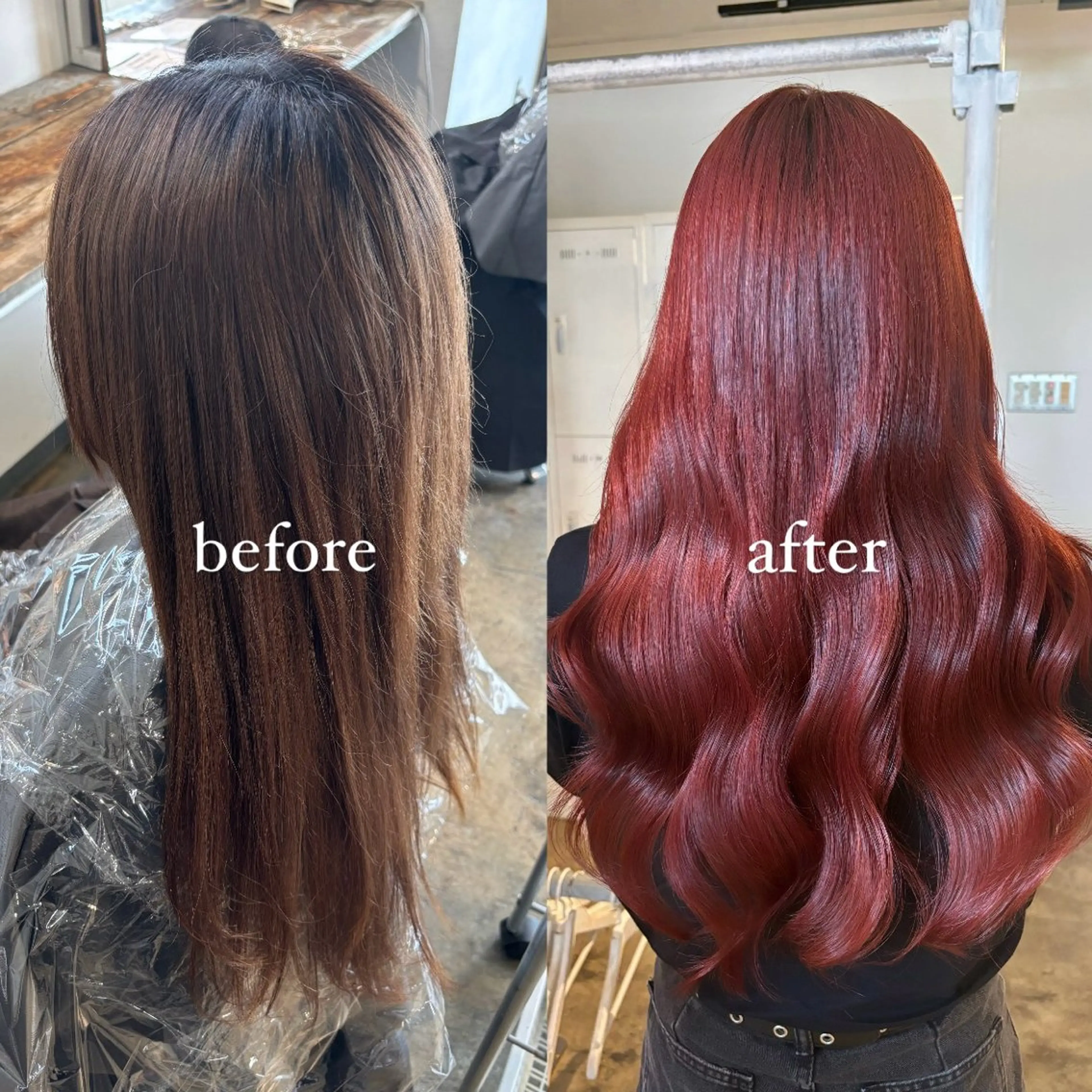 ロング カラー ブリーチ ケアカラー ダブルカラー ブリーチなしカラー 髪質改善 暖色カラー🍒 ケアブリーチ/akiのヘアスタイル