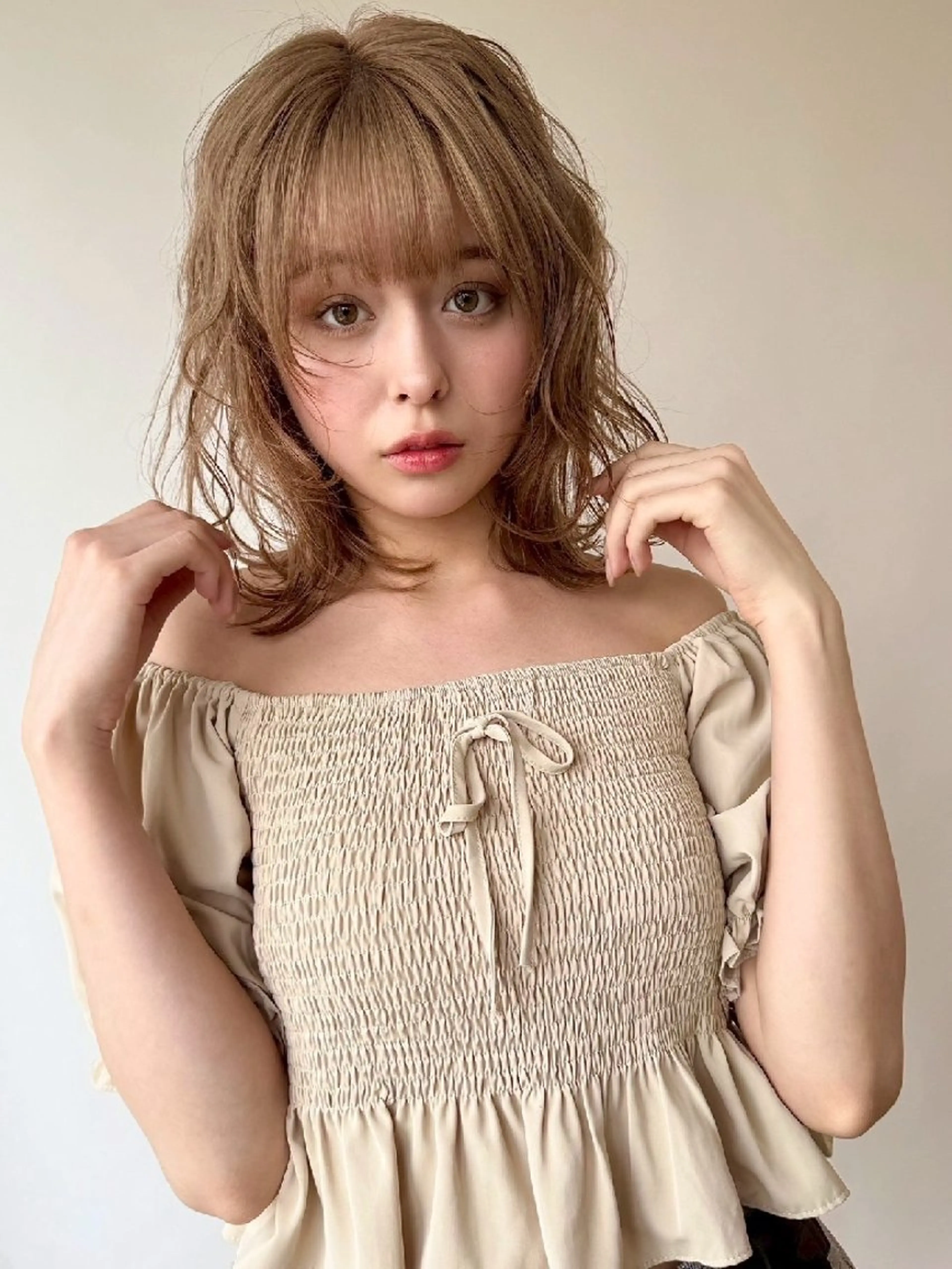 ミディアム カラー パーマ Hair&Make EARTHのヘアスタイル