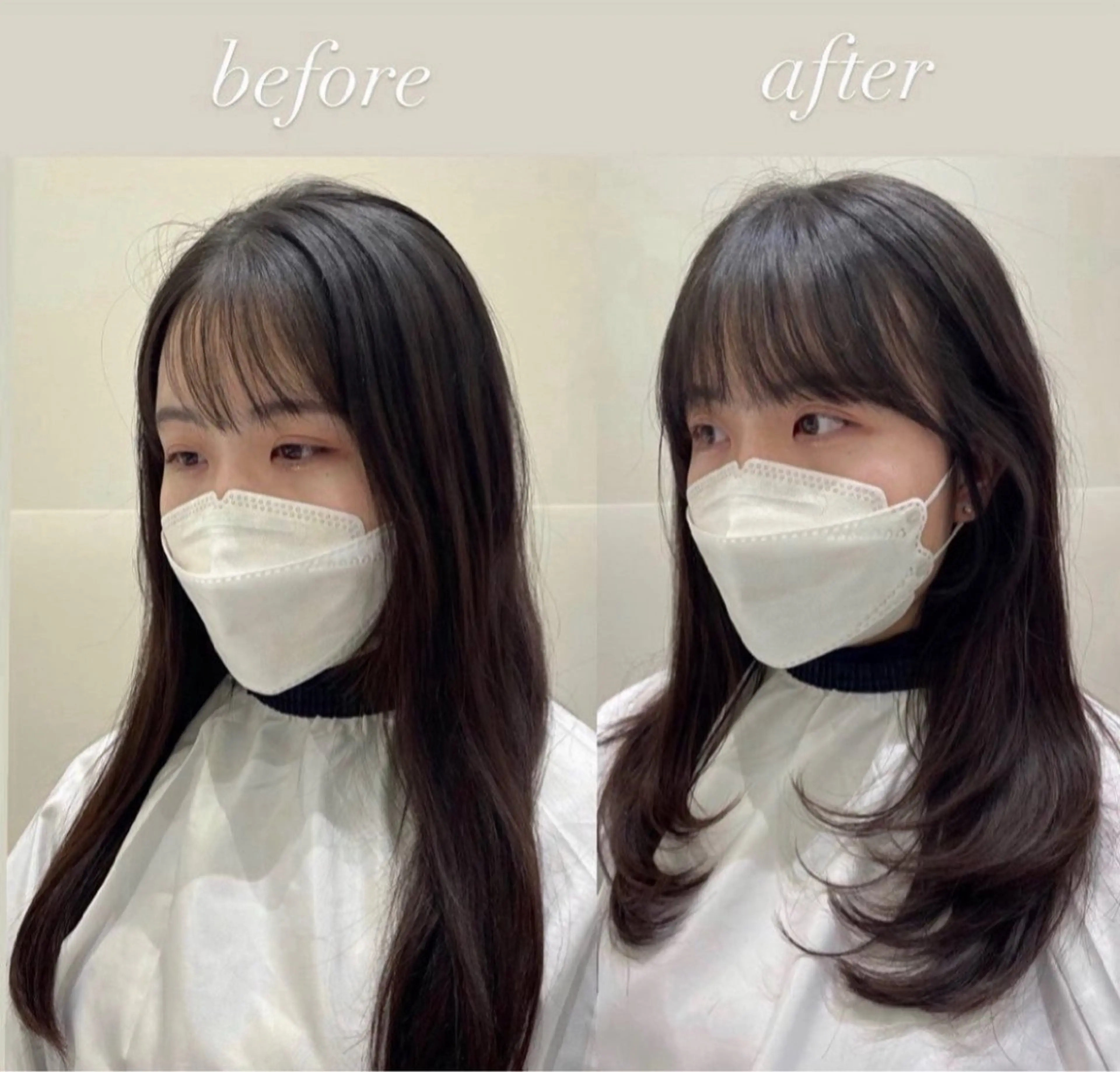 ロング ハッシュカット 韓国風ヘア レイヤーカット カット ヘアカラー トリートメント ❤︎︎韓国ヘア❤︎︎ 𝑺𝒉𝒊𝒉𝒐のヘアスタイル