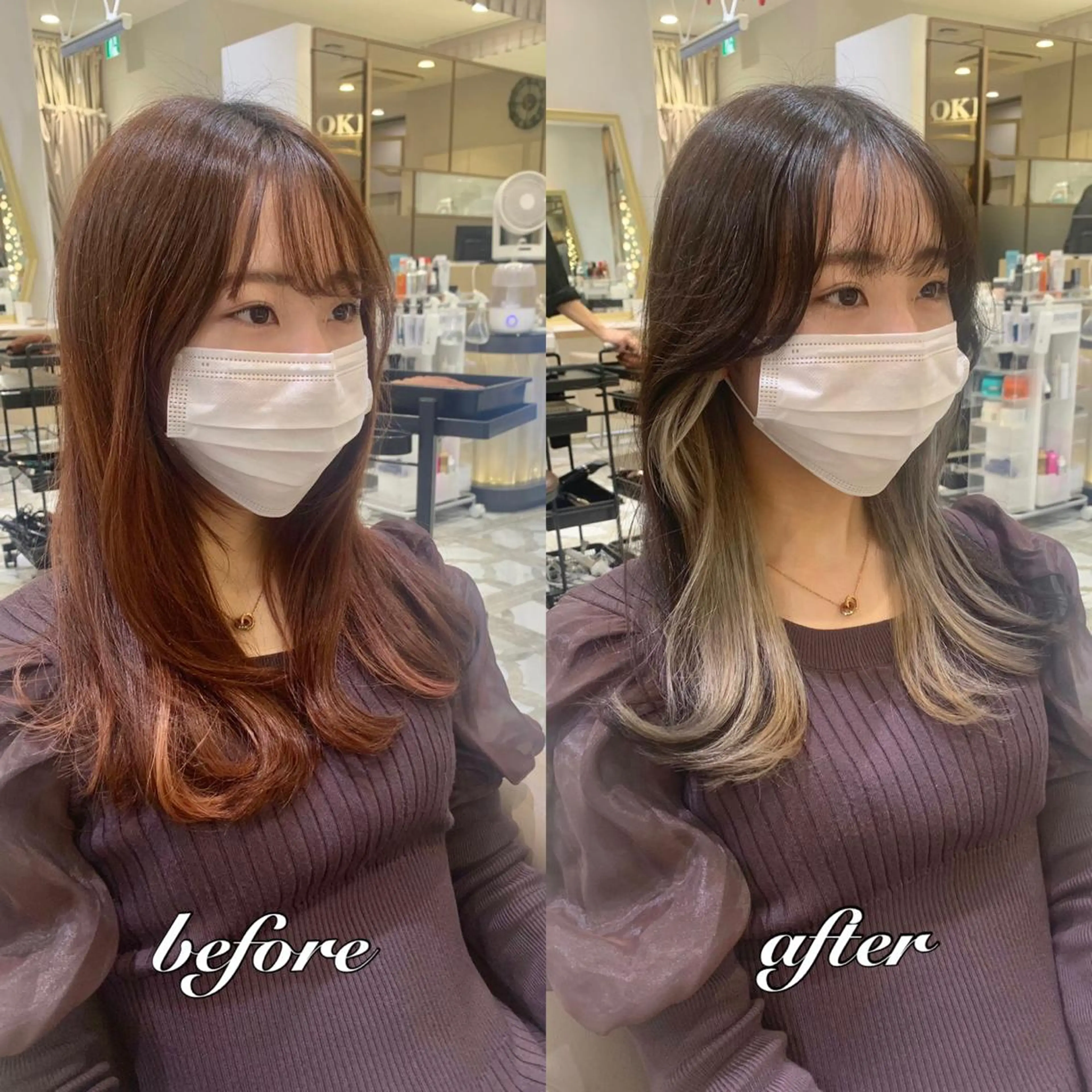 セミロング カラー パーマ ヘアアレンジ メンズ キッズ ネイル マツエク・マツパ アイブロウ 《褒められる》 透明感カラー/小嶋のヘアスタイル