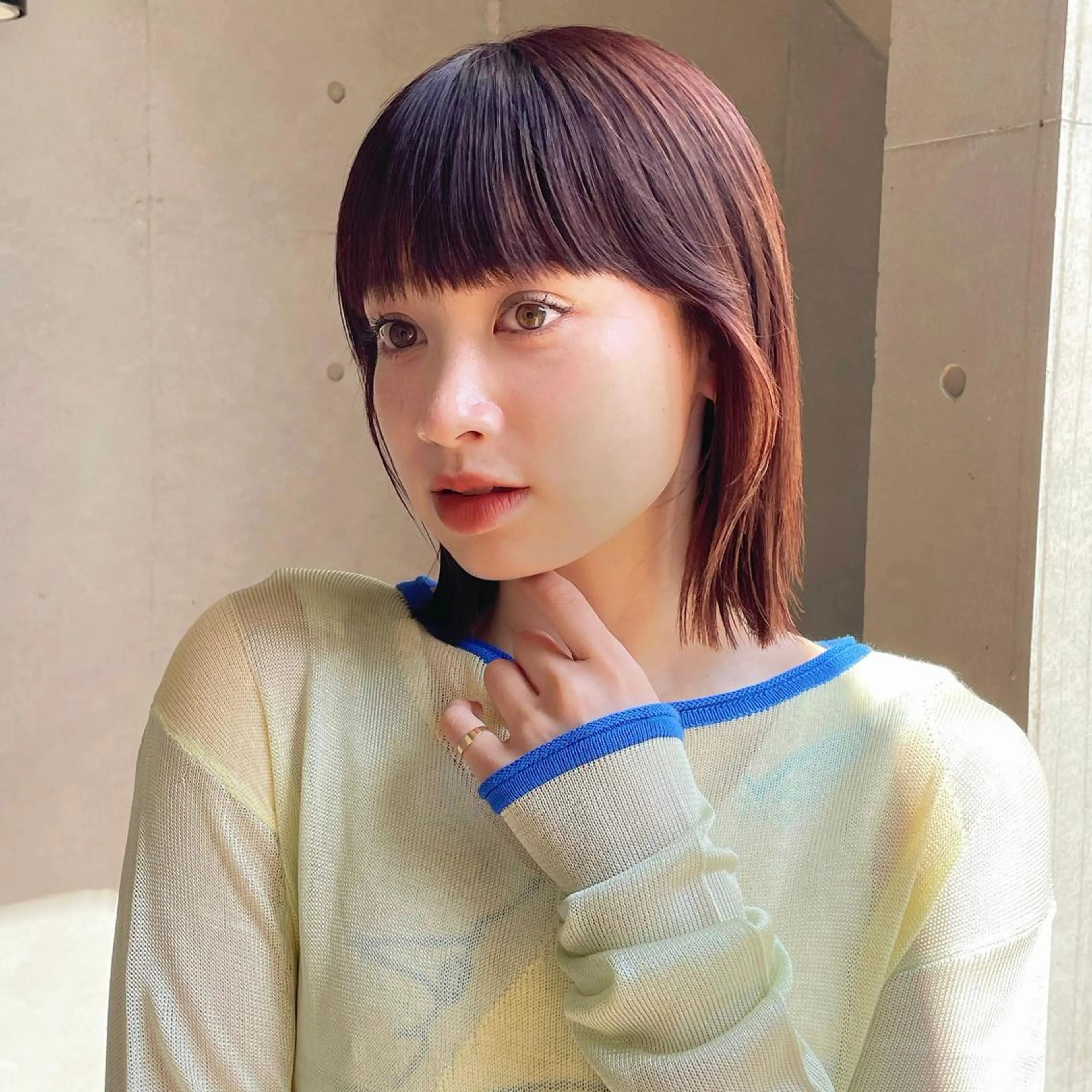 カラー ayaka/暖色 /ニュアンスボブのヘアスタイル