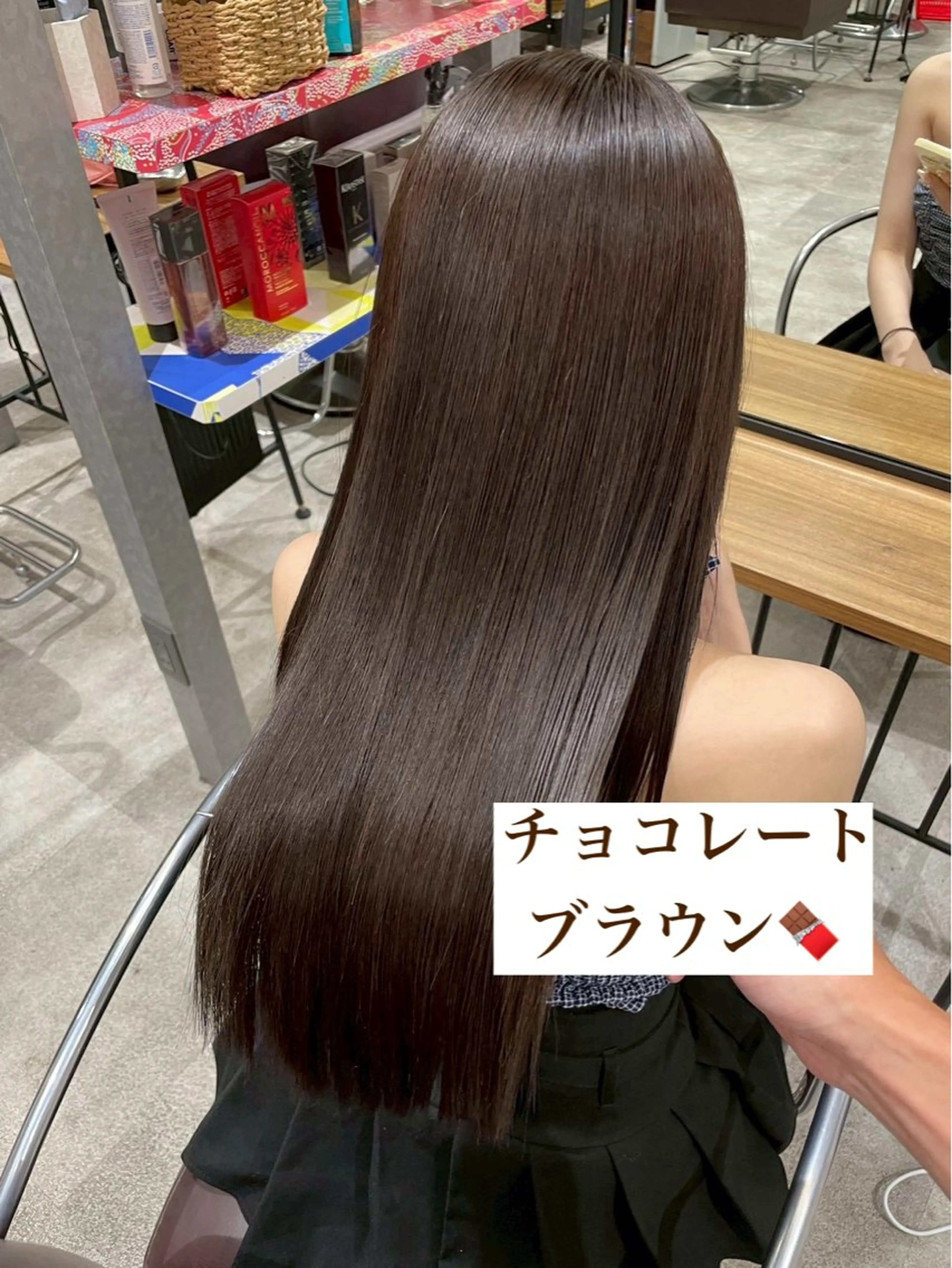 ロング カラー ブラウンカラー チョコレートブラウン 透明感カラー ロング 透明感/艶感/縮毛 矯正/NATSUMIのヘアスタイル