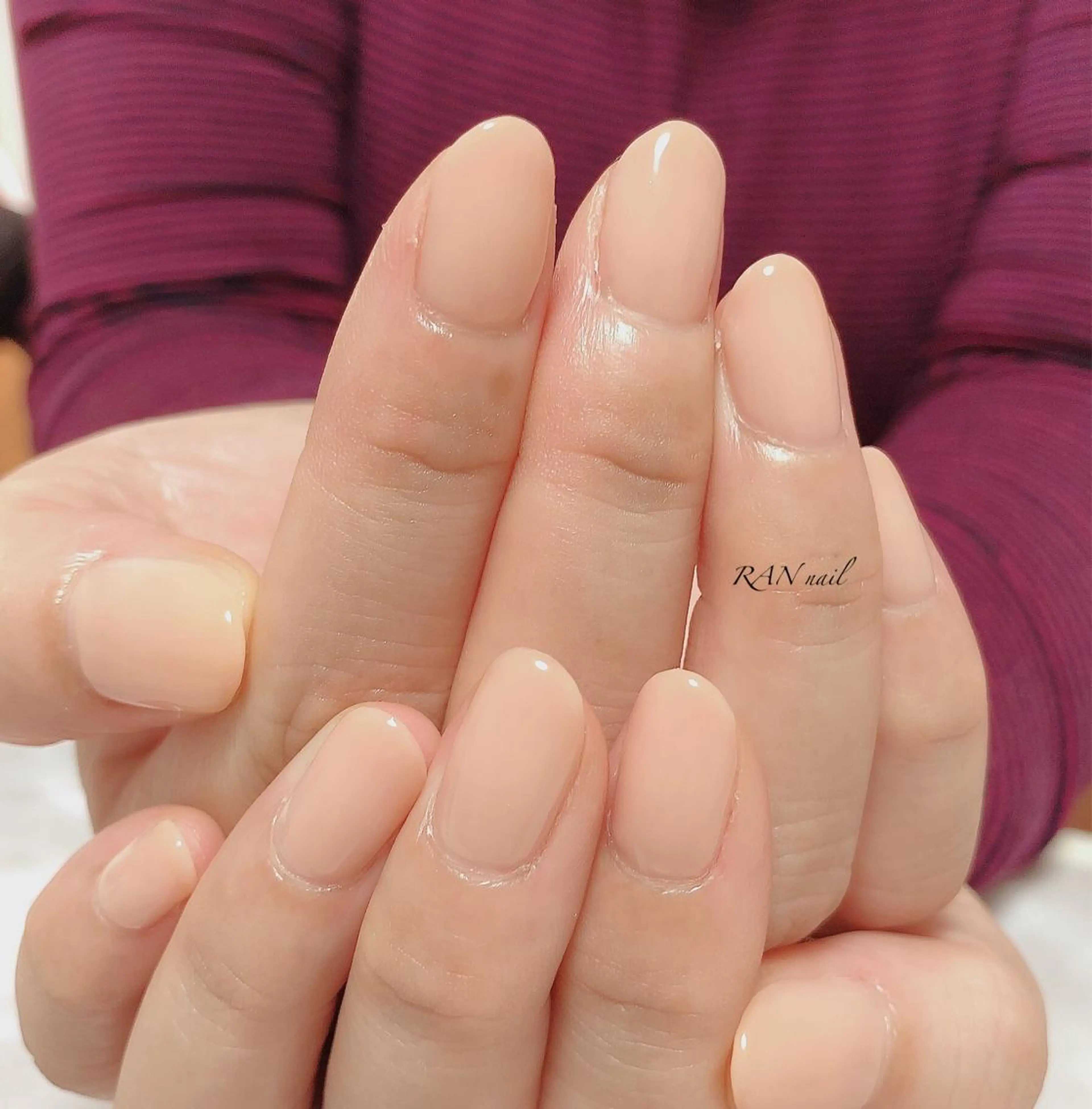 ネイル オフィスネイル ワンカラーネイル ピンク シンプルネイル 冬ネイル ハンドネイル フットネイル RAN nailのネイルデザイン