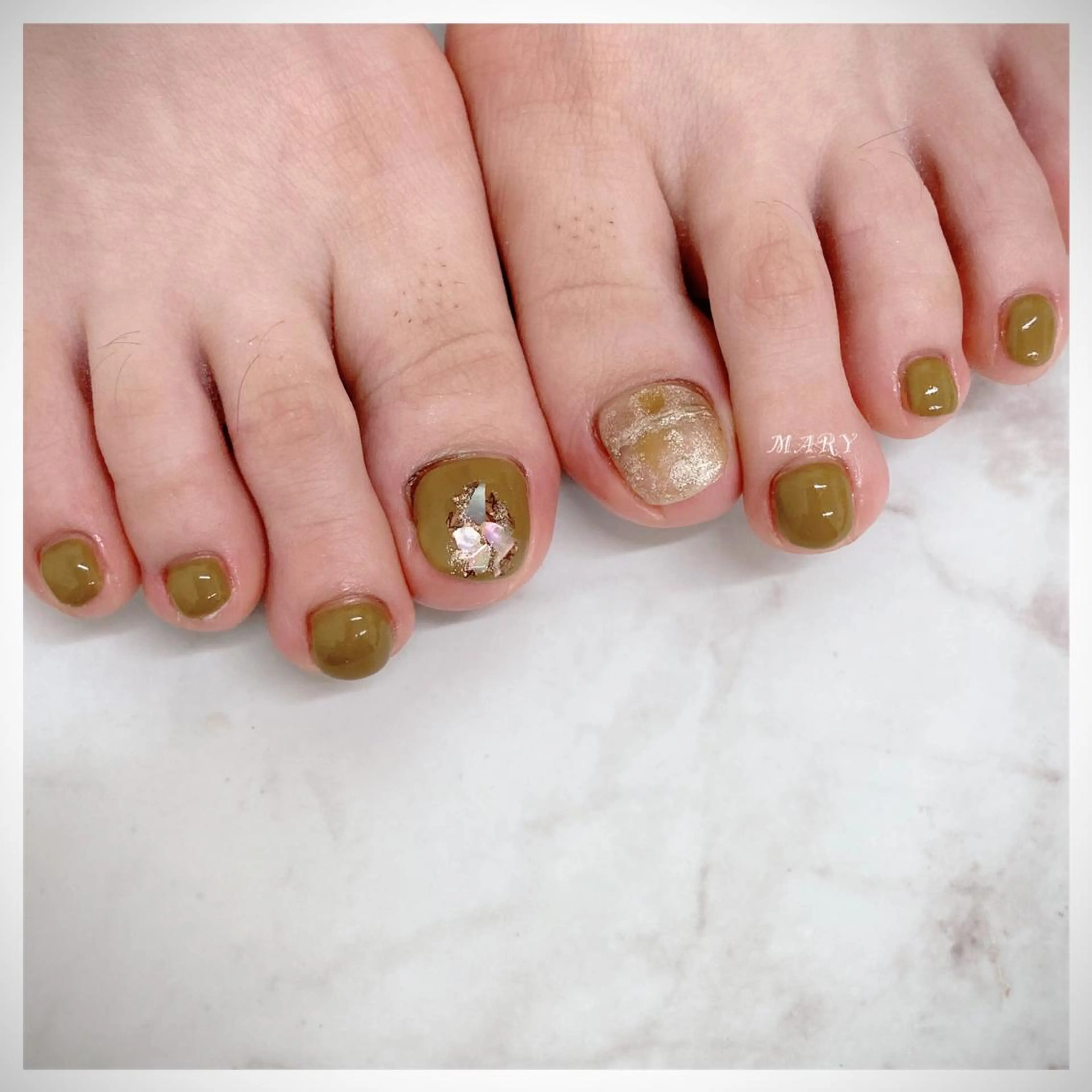 ネイル フットネイル ニュアンスネイル ワンカラーネイル フットネイル Mary nail .narumiのネイルデザイン