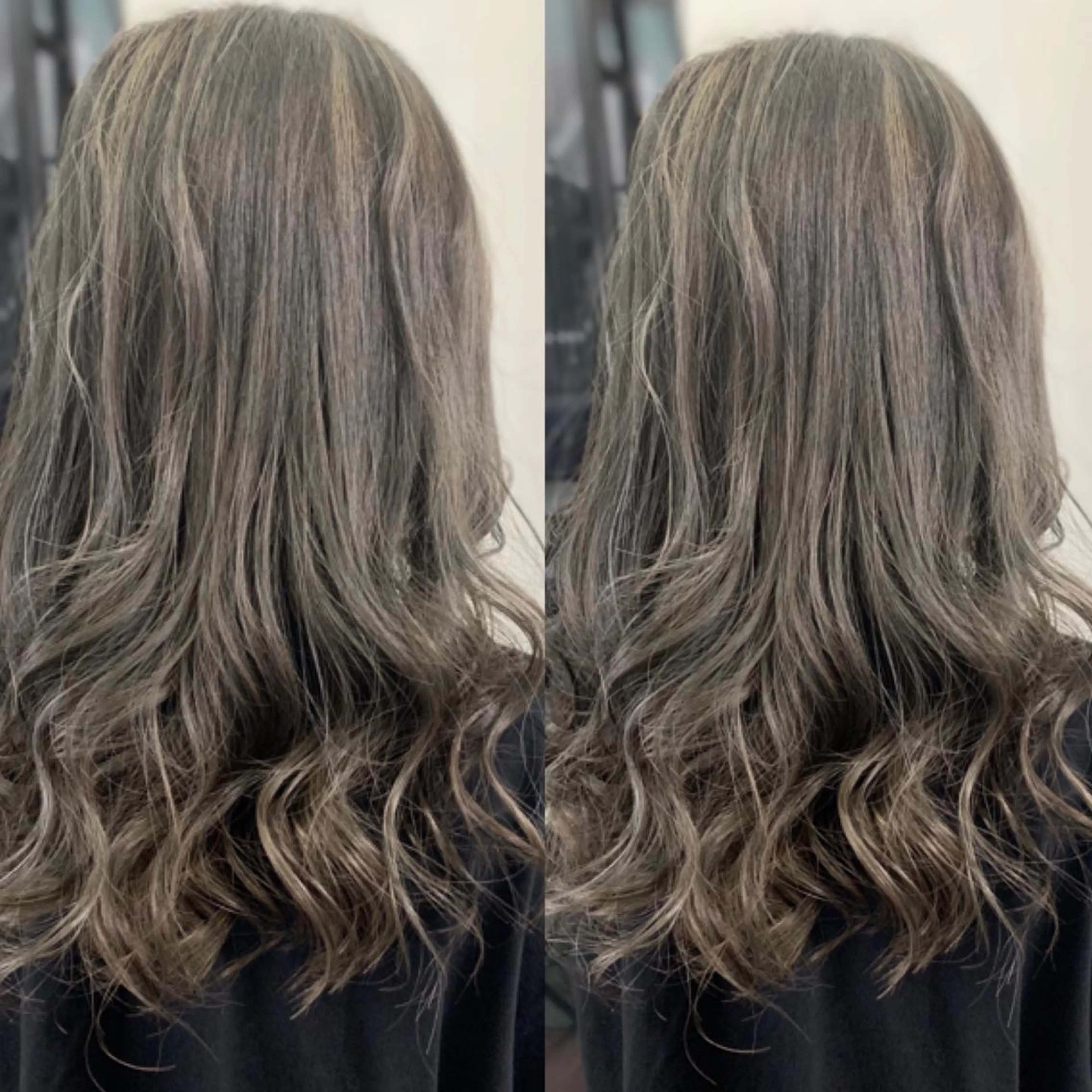 ロング カラー グレージュ ハイライトカラー ハイライト REEED所属・メンズ特化👨 細谷碧海のヘアスタイル