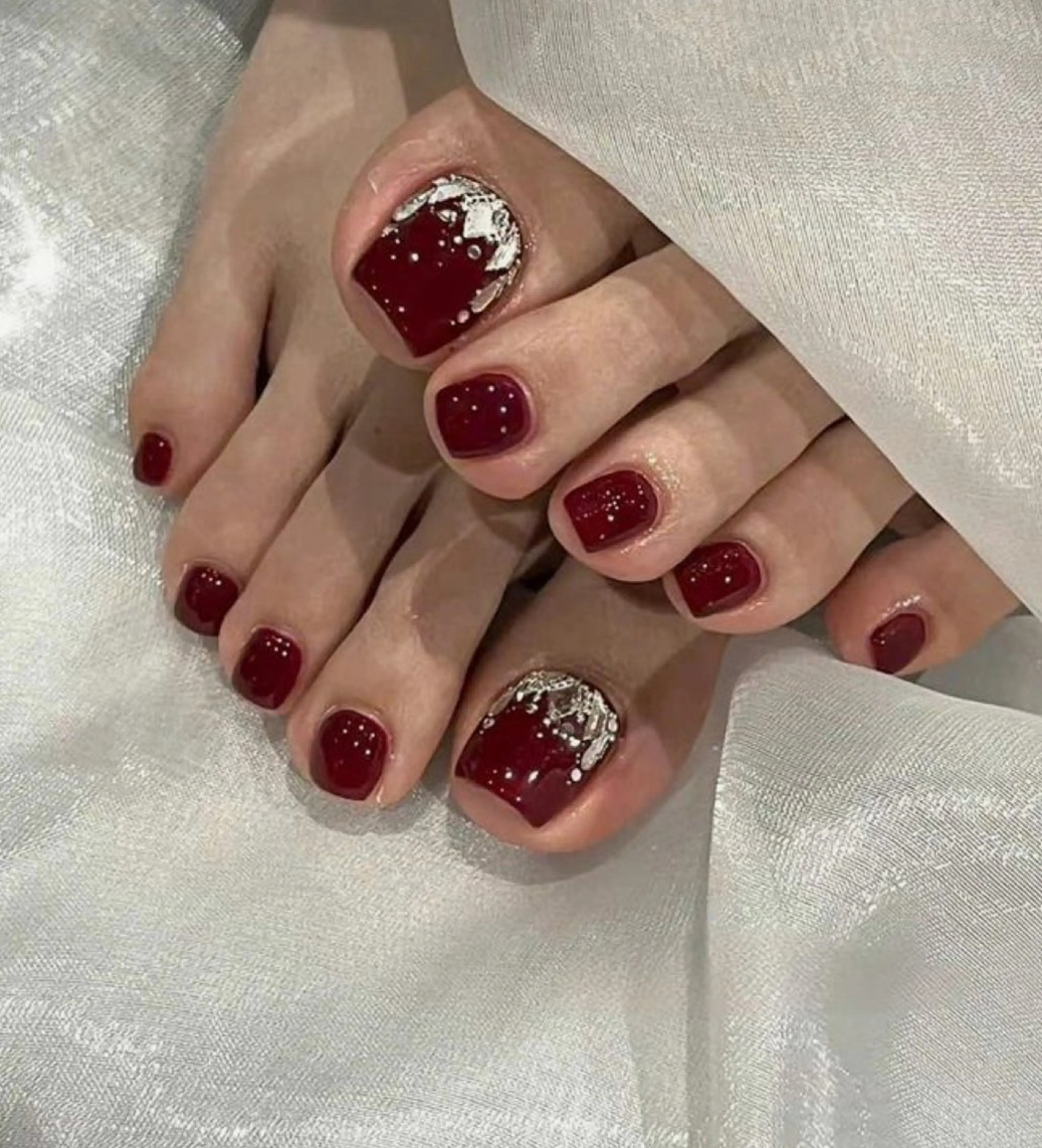 ネイル チークネイル フレンチネイル ジェルネイル ガラスフレンチ 韓国ネイル Anh Nail 歌舞伎町のネイルデザイン