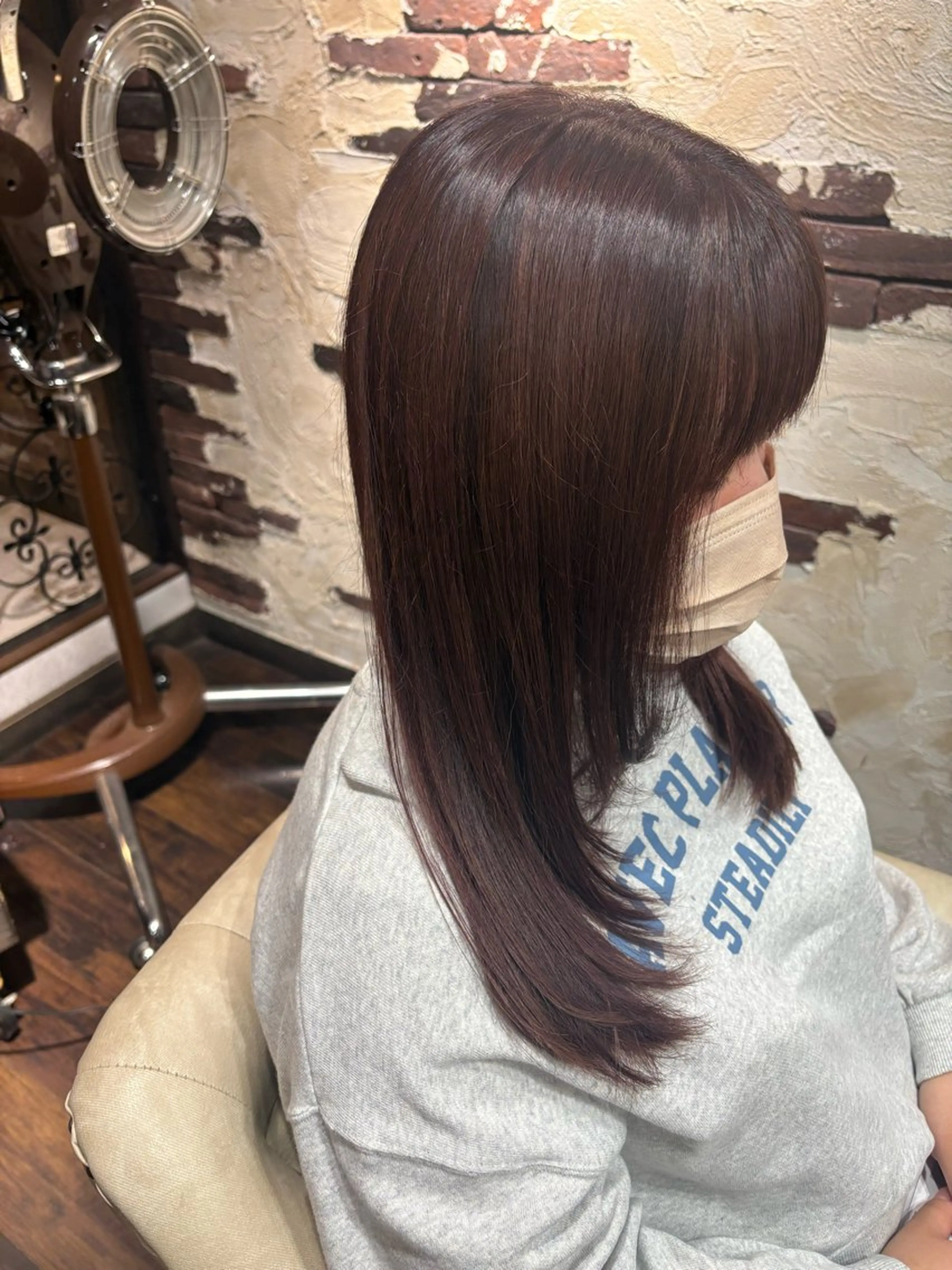 ロング カラー ブラウンカラー ピンクカラー ピンクブラウン 顔まわりレイヤー 顔周りカット 君塚幸奈 /Calbariのヘアスタイル