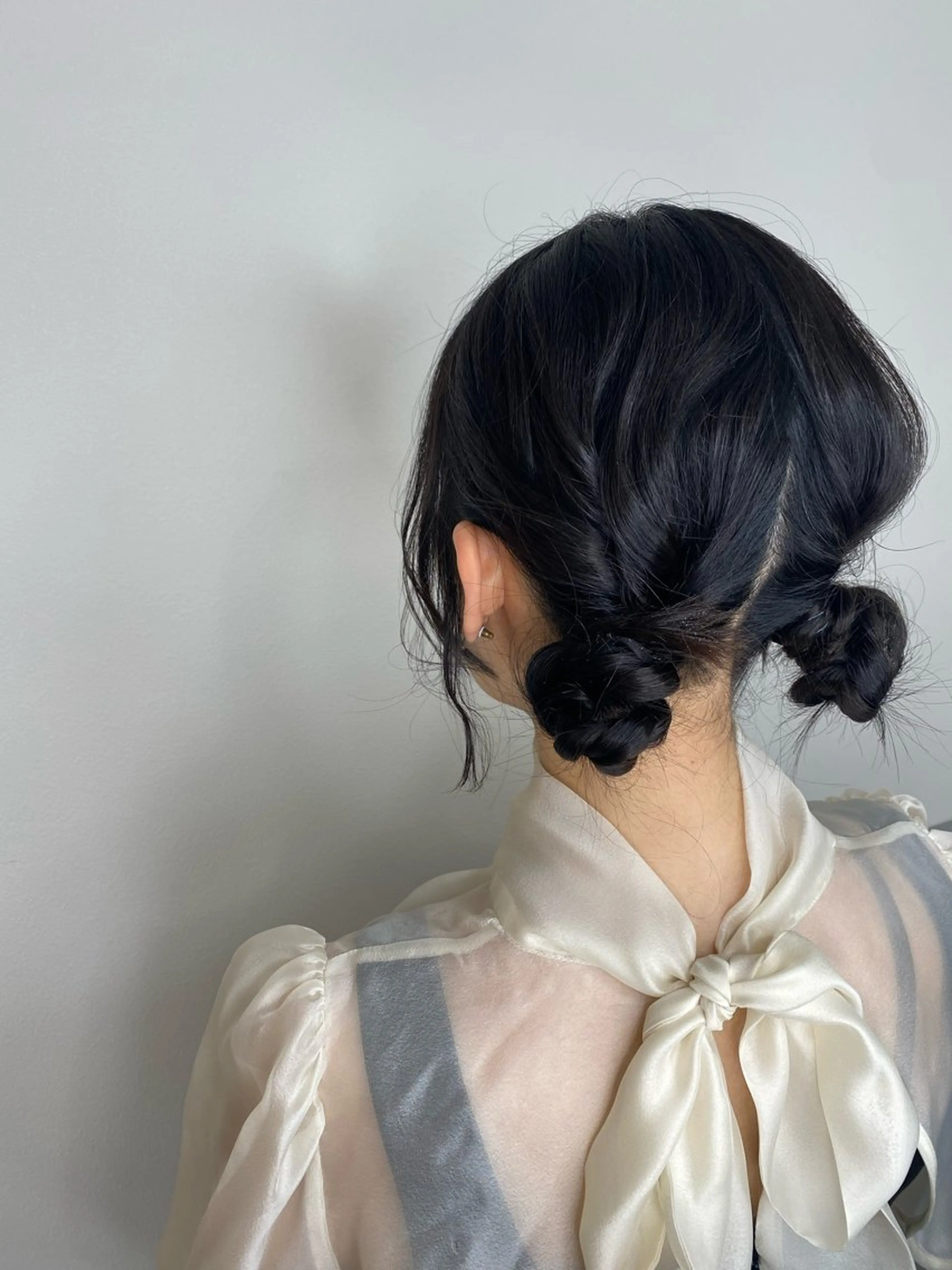 セミロング お団子ヘア ツインテール 韓国風ヘア ヘアセット Hiroshi ヒロシのヘアスタイル