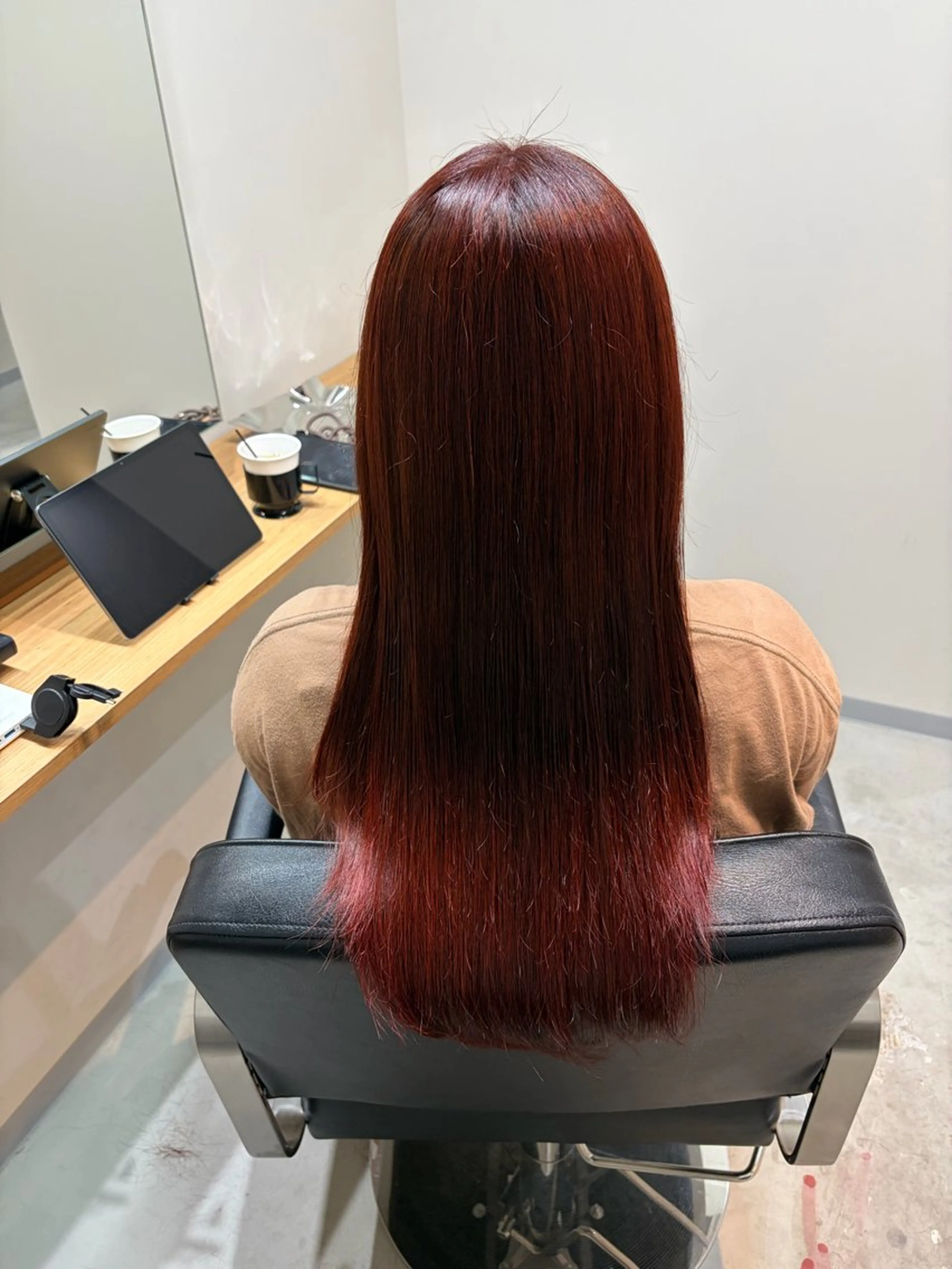 ロング omaフクダ 縮毛矯正/艶髪カラーのヘアスタイル