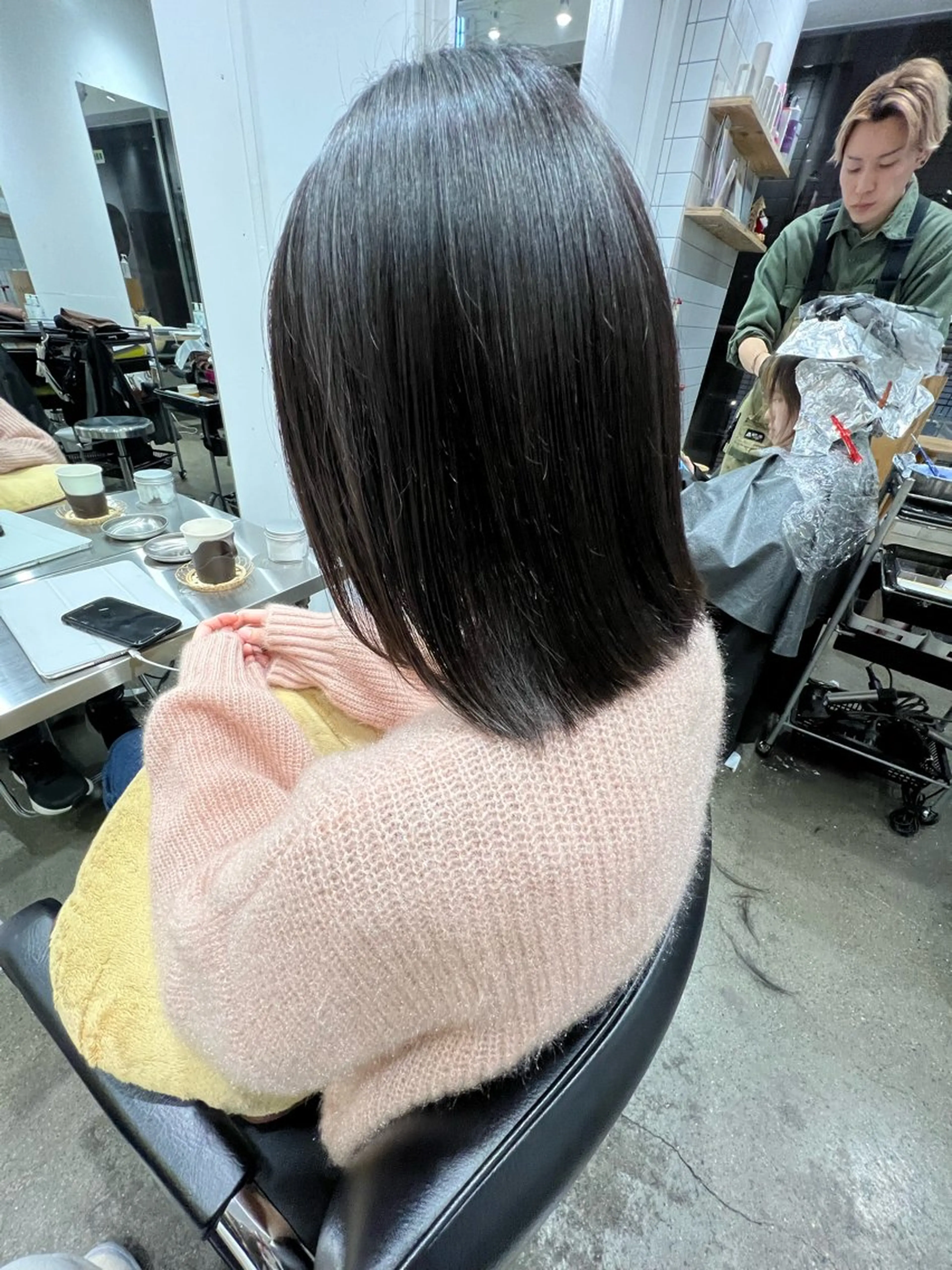 ミディアム パーマ 髪質改善 縮毛矯正 トリートメント ストレートパーマ ✨髪質改善矯正× ブリーチ✨YU-KIのヘアスタイル