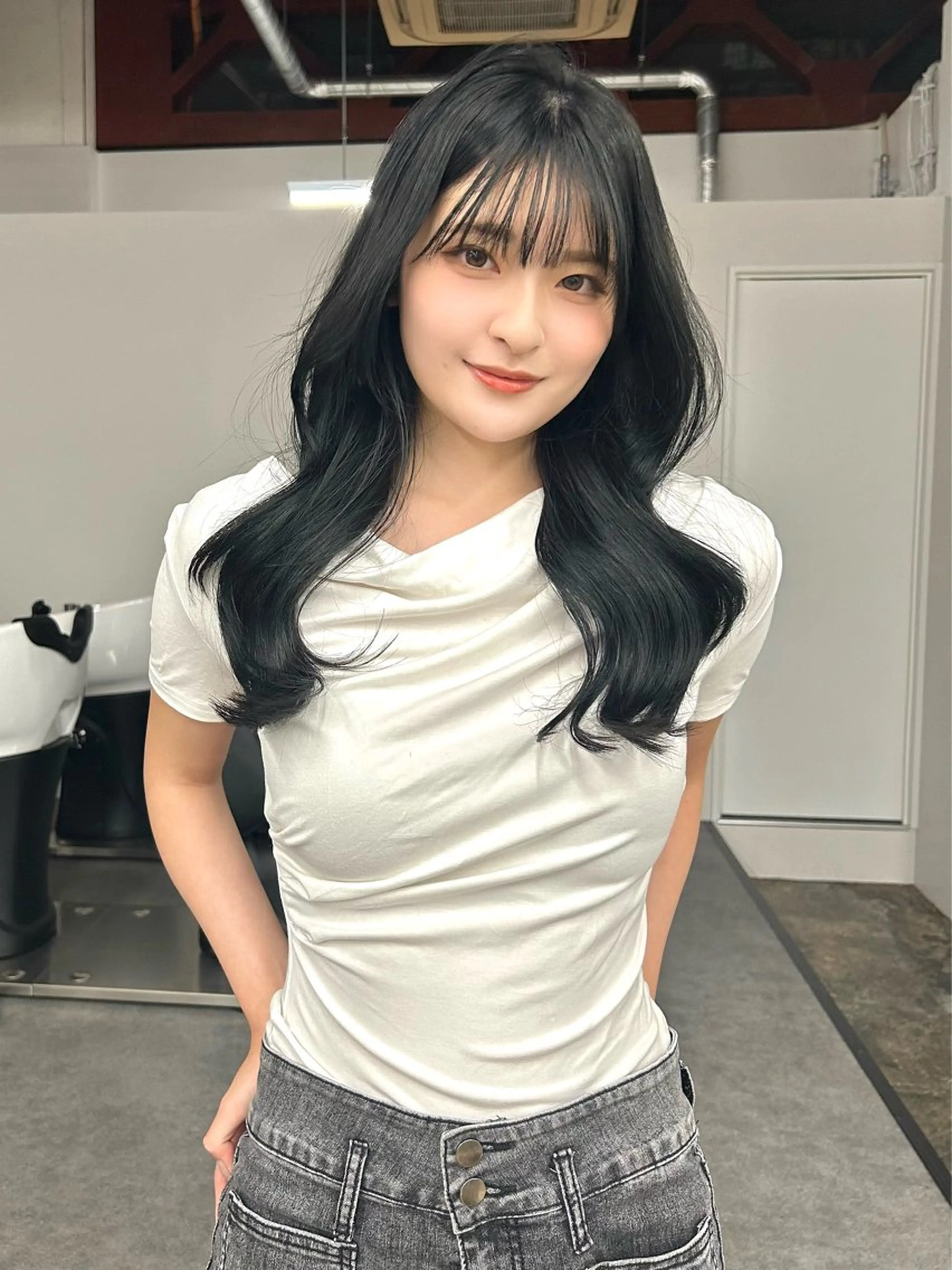 ロング カラー 韓国ヘア×レイヤー カット/上田丈也のヘアスタイル