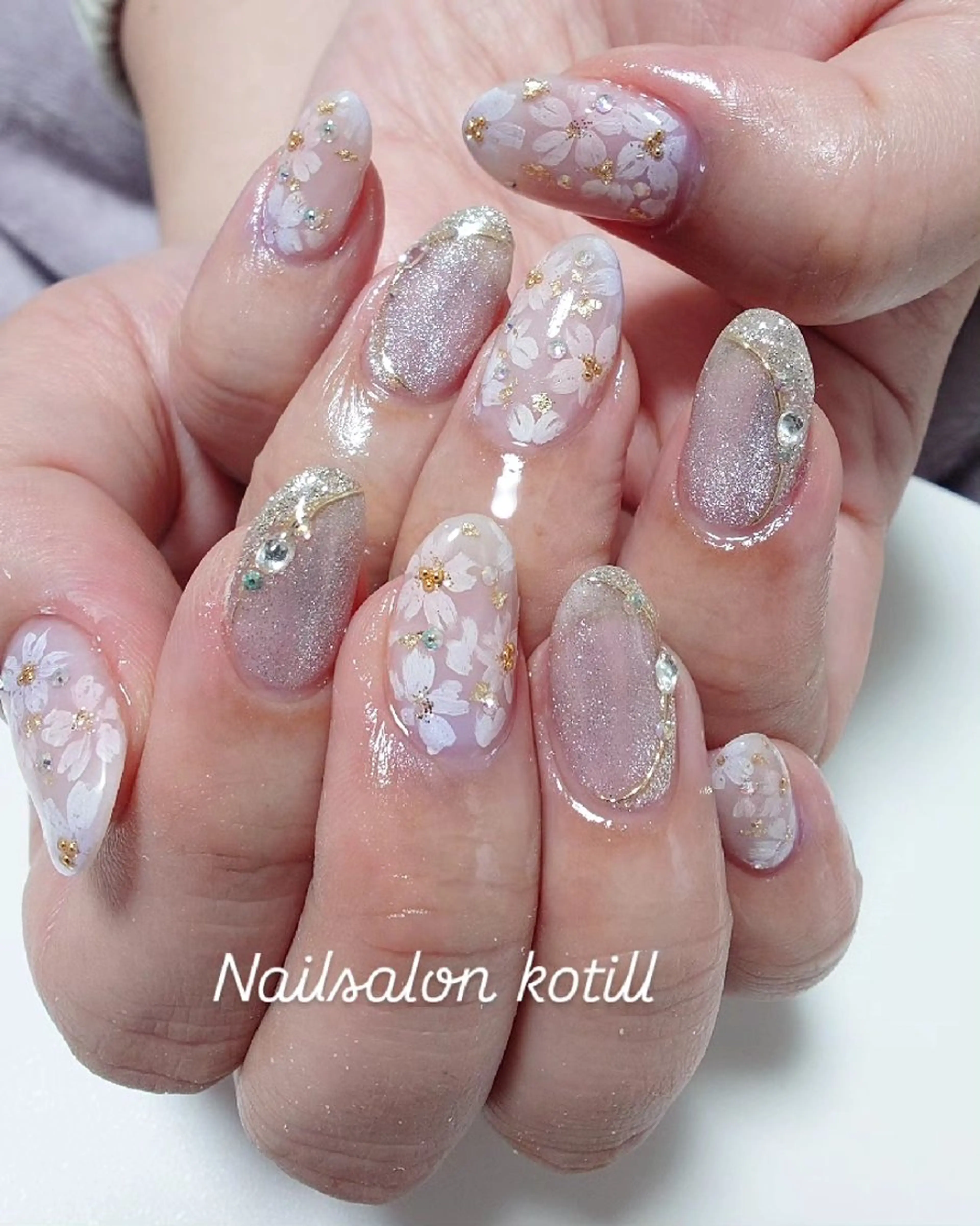ネイル 桜ネイル ハンドネイル NailSalon Kotillのネイルデザイン