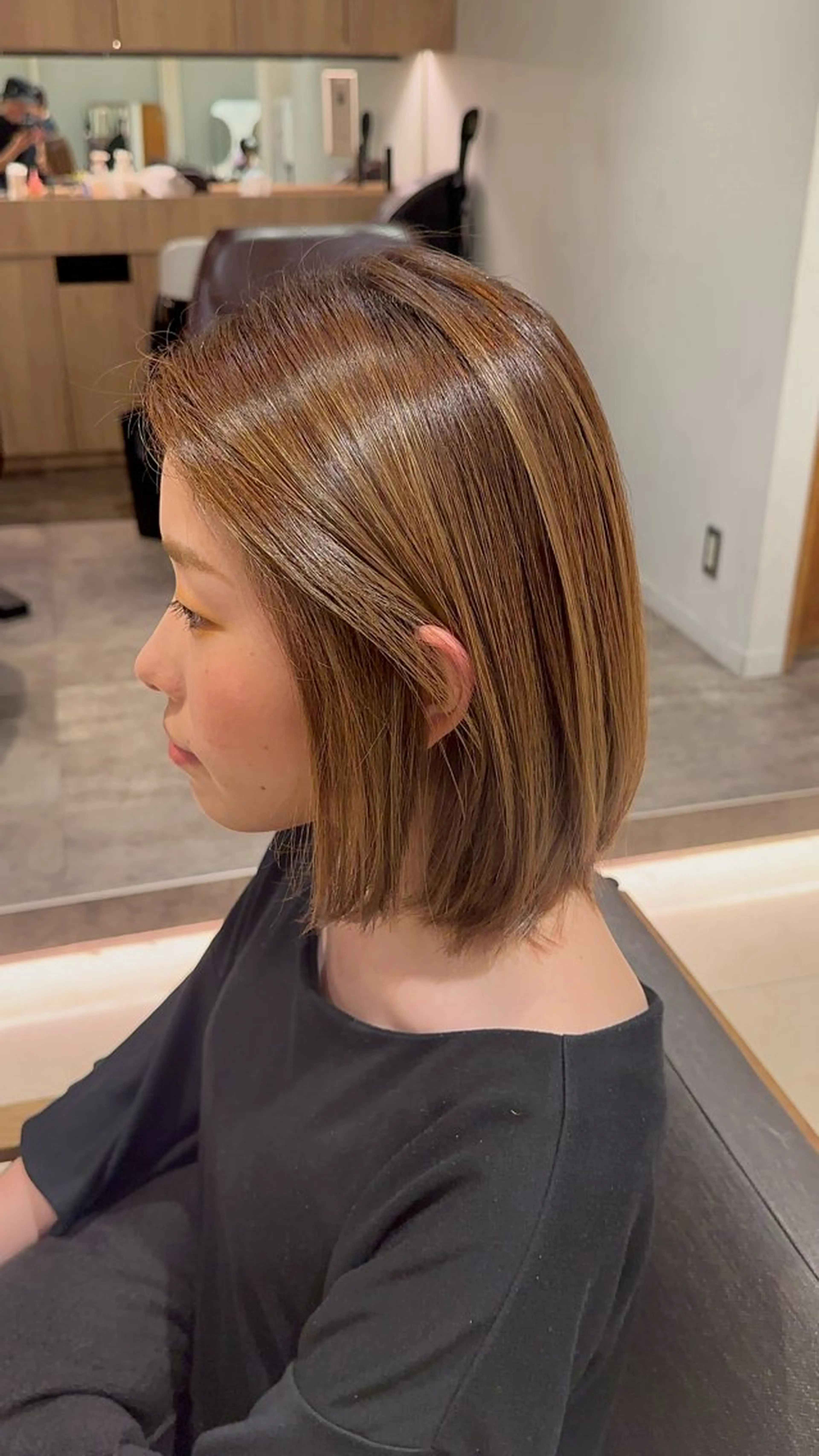ミディアム カラー パーマ ヘアアレンジ ハイライトカラー ハイライト カット ヘアカラー トリートメント 髪質改善/韓国風 レイヤー/田村祐樹のヘアスタイル