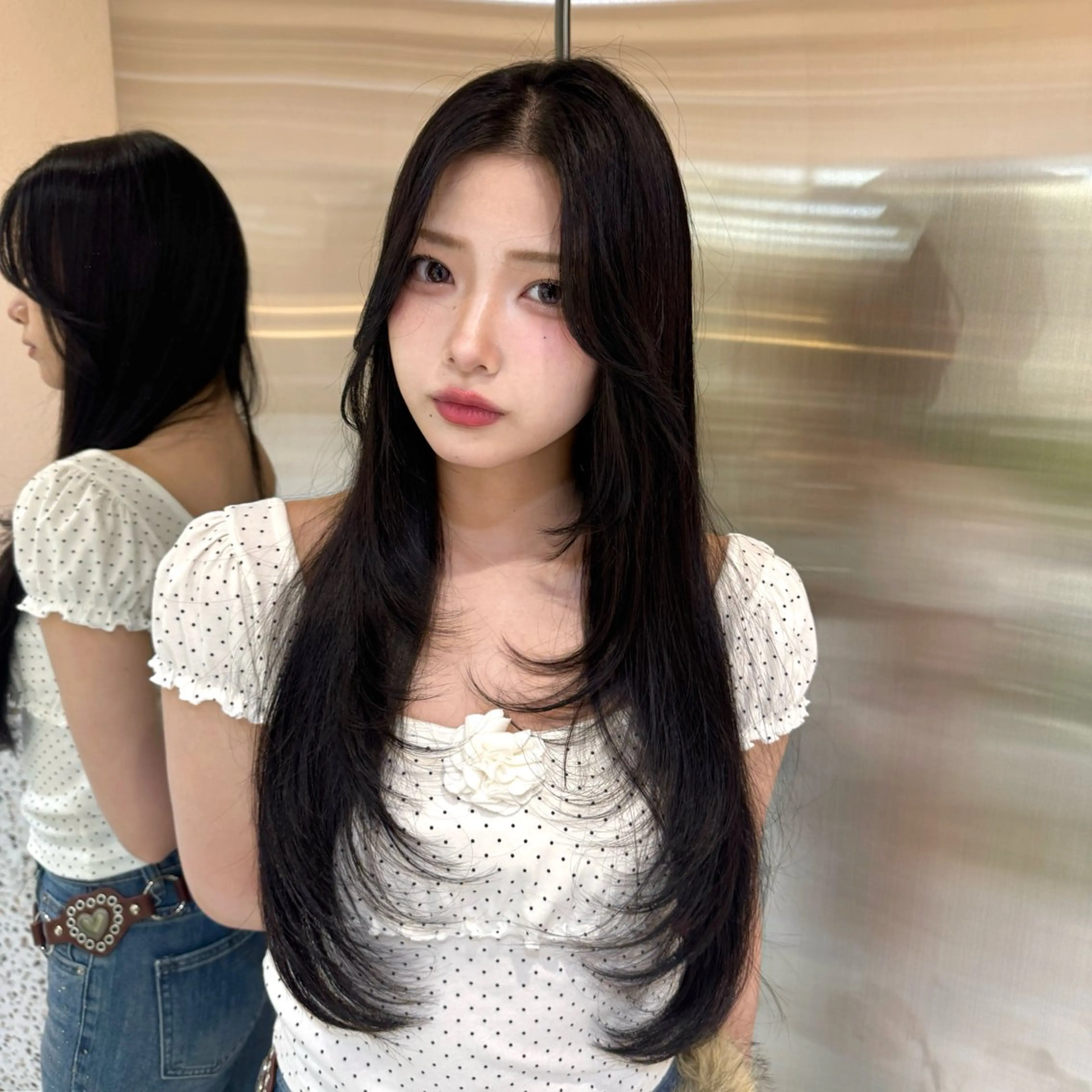 ロング レイヤーカット カット トリートメント 🎀しゅな/韓国 レイヤー/透明感♡のヘアスタイル