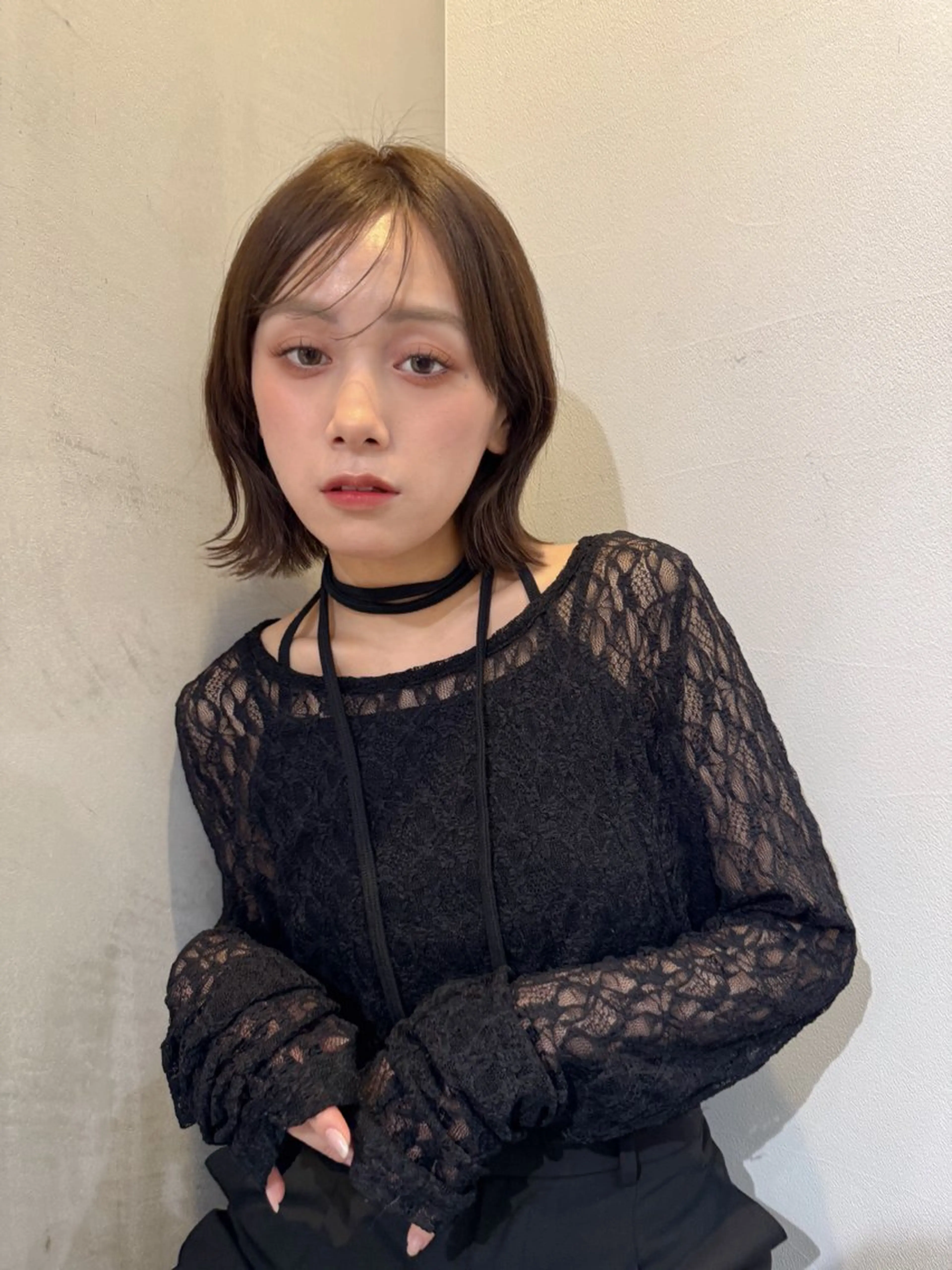 ミディアム カット ヘアカラー トリートメント 🫧ボブ/縮毛矯正/ 小顔/ゆーな🫧のヘアスタイル