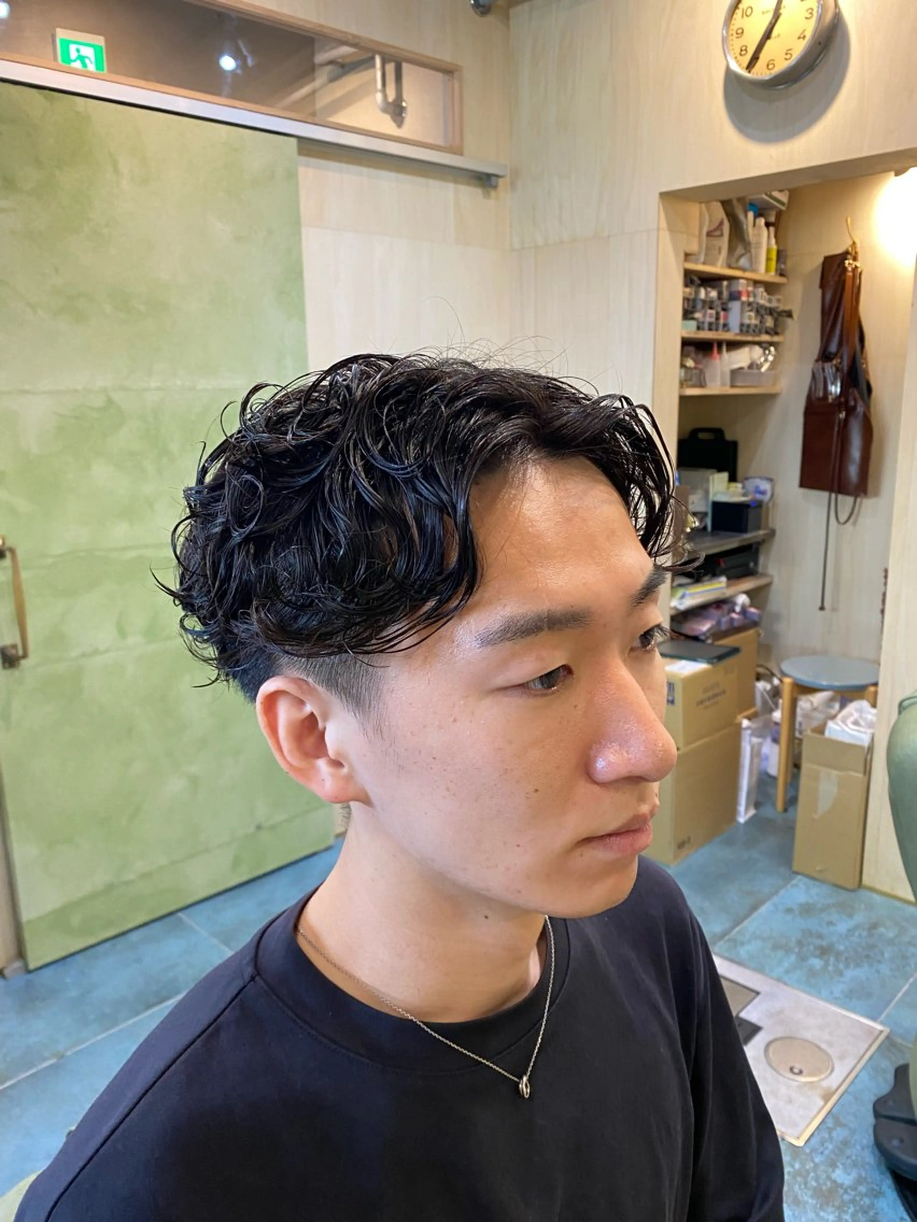 ミディアム パーマ メンズ メンズカット/パーマ 福島区SOSOのヘアスタイル