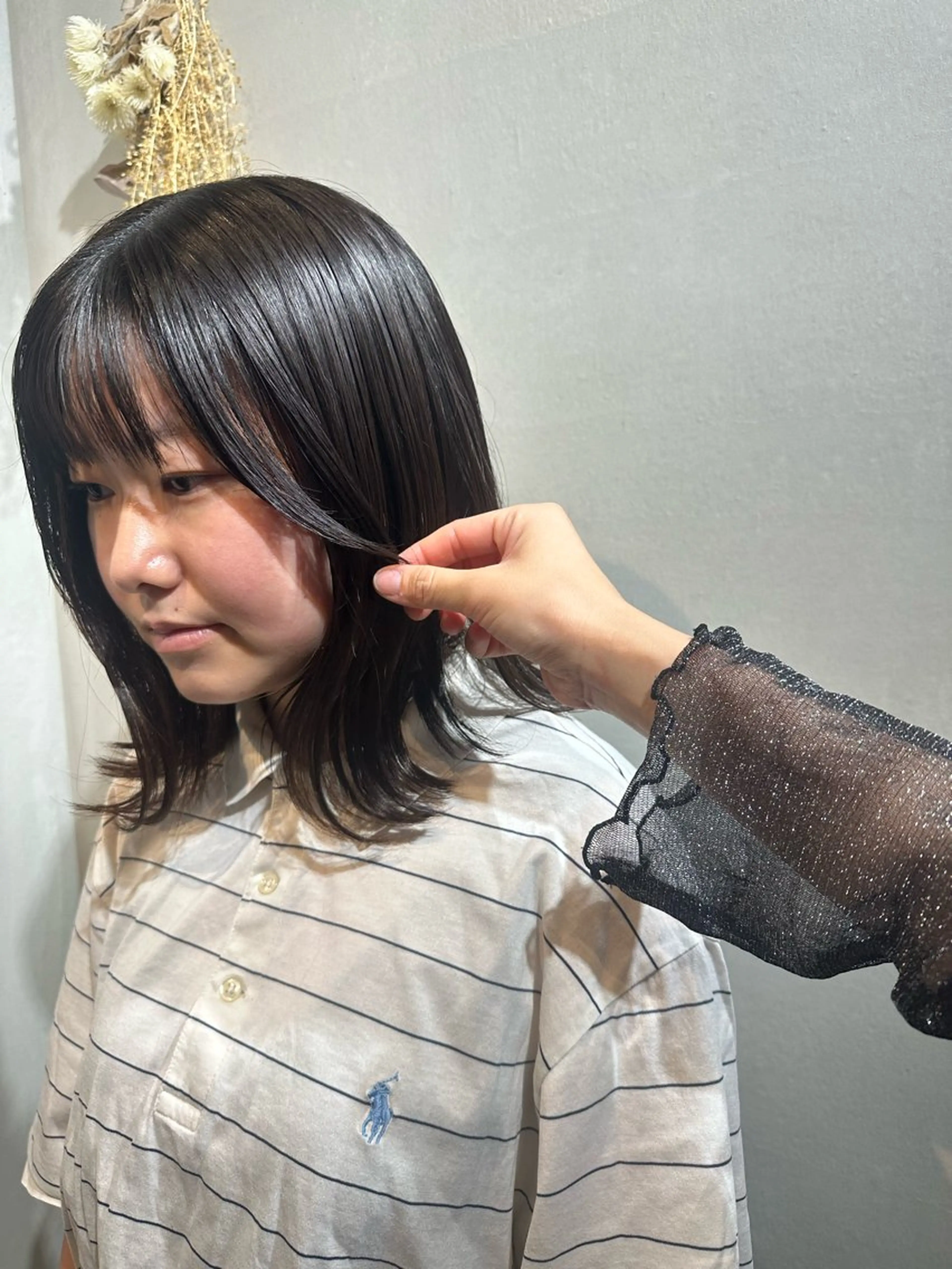 ミディアム カラー カット ヘアカラー トリートメント 💖ERI💖/酸性 ストレートNo.1のヘアスタイル