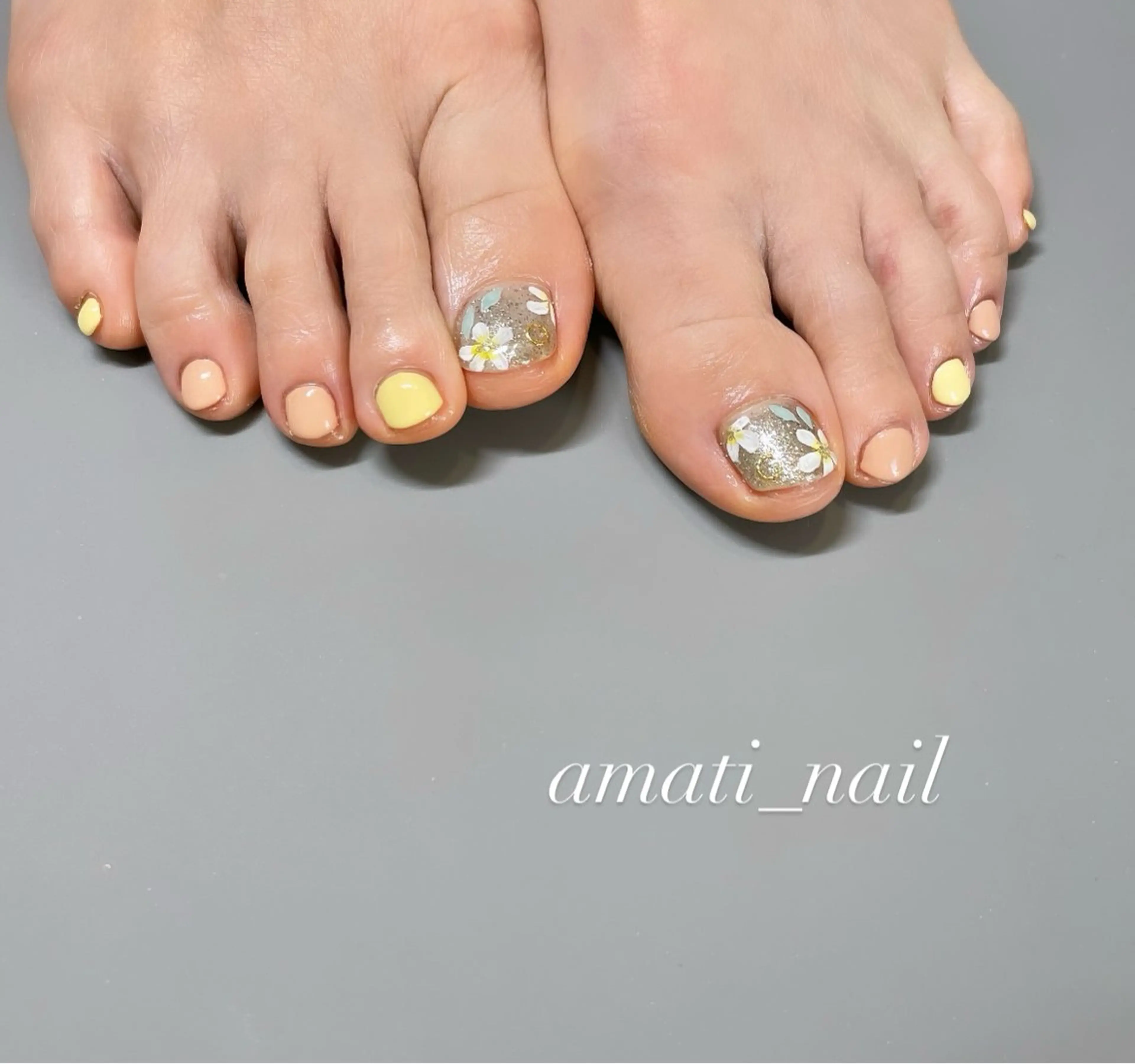 ネイル フットネイル ジェルネイル マグネットネイル ミラーネイル ニュアンスネイル フットネイル amati_nail TAKAKOのネイルデザイン