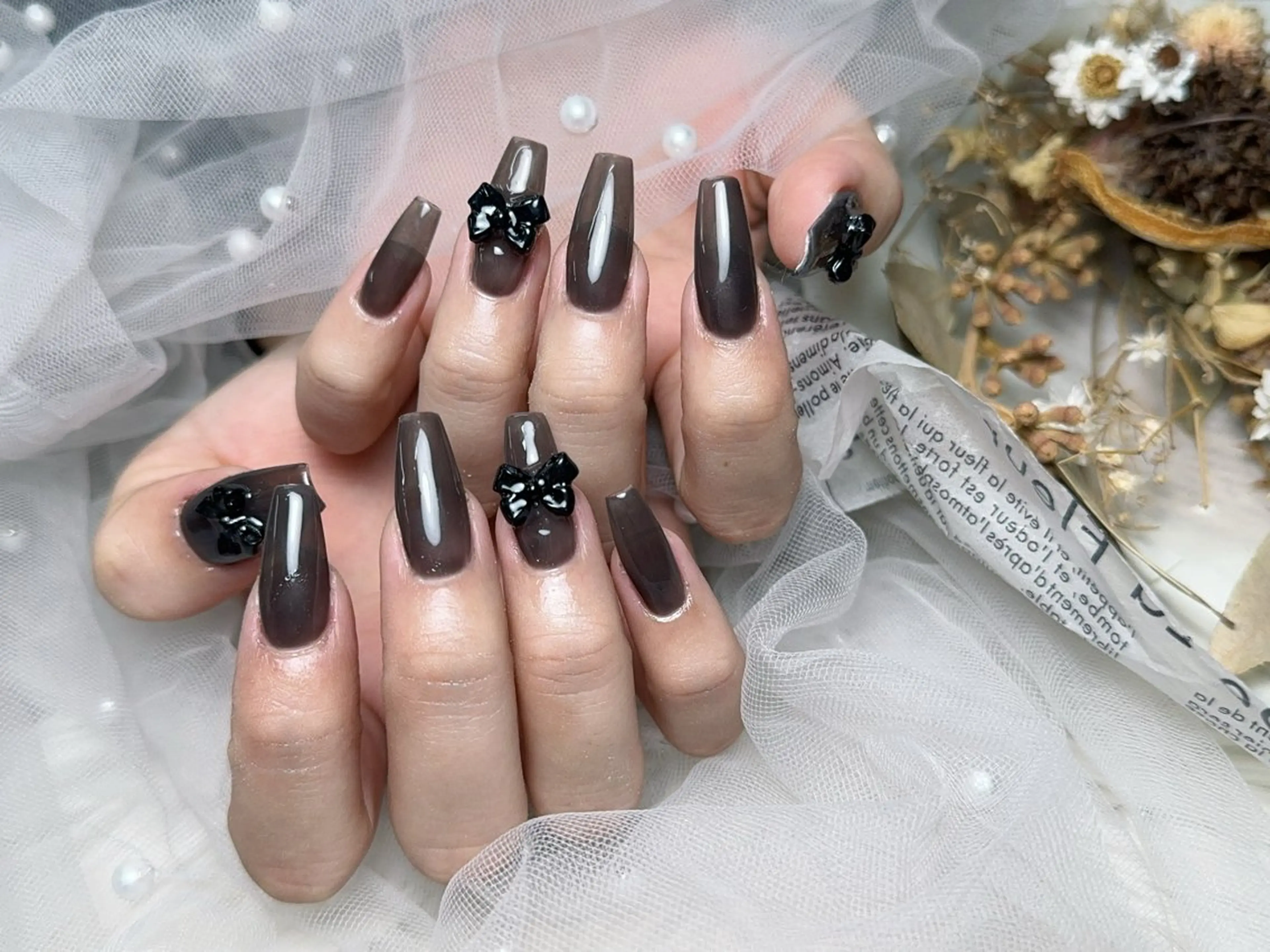 ネイル 長さ出し フレンチネイル ジェルネイル ガラスフレンチ 韓国ネイル ハンドネイル ハンドケア For U nail スカルプ専門店のネイルデザイン