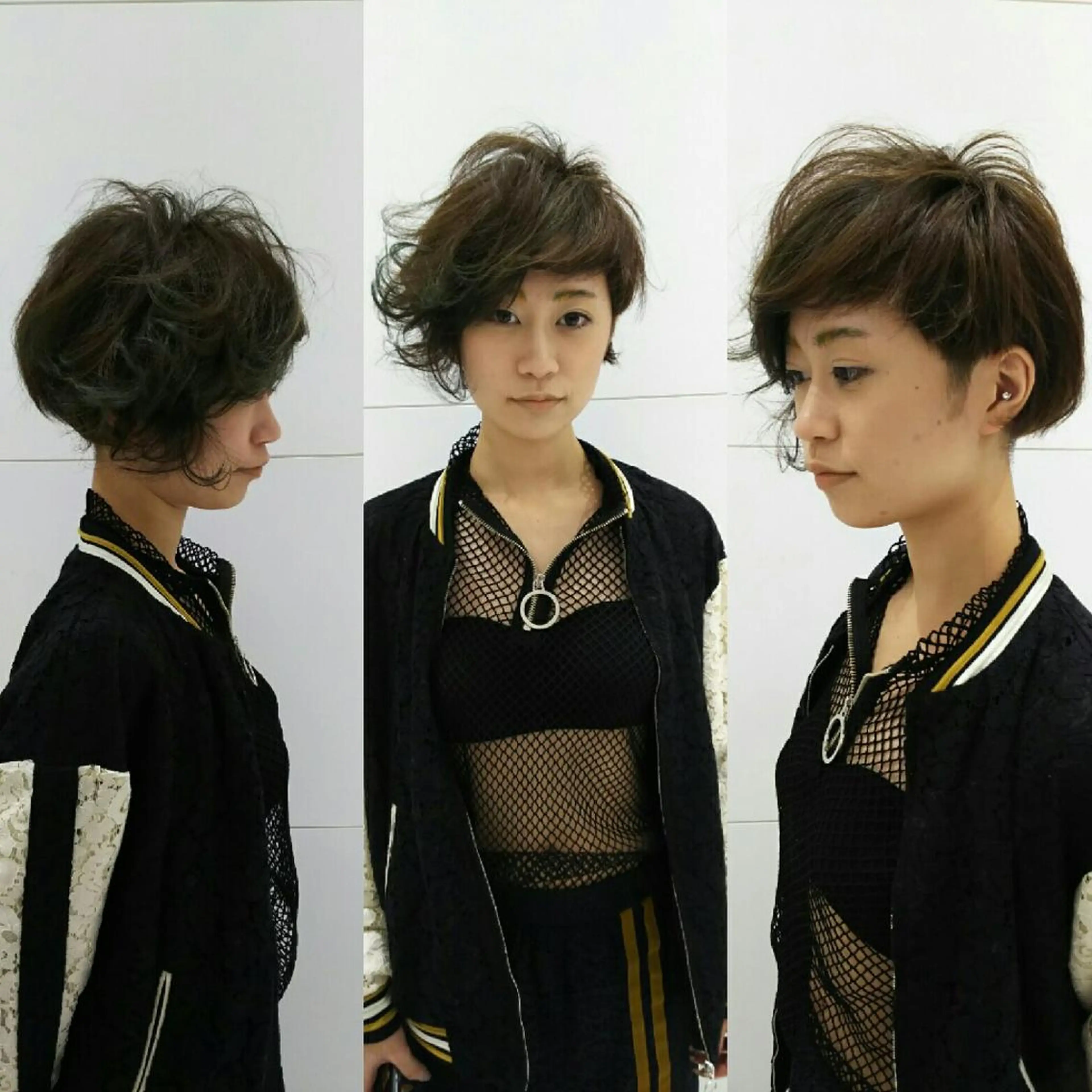 ショート カラー パーマ 藤森 希美のヘアスタイル