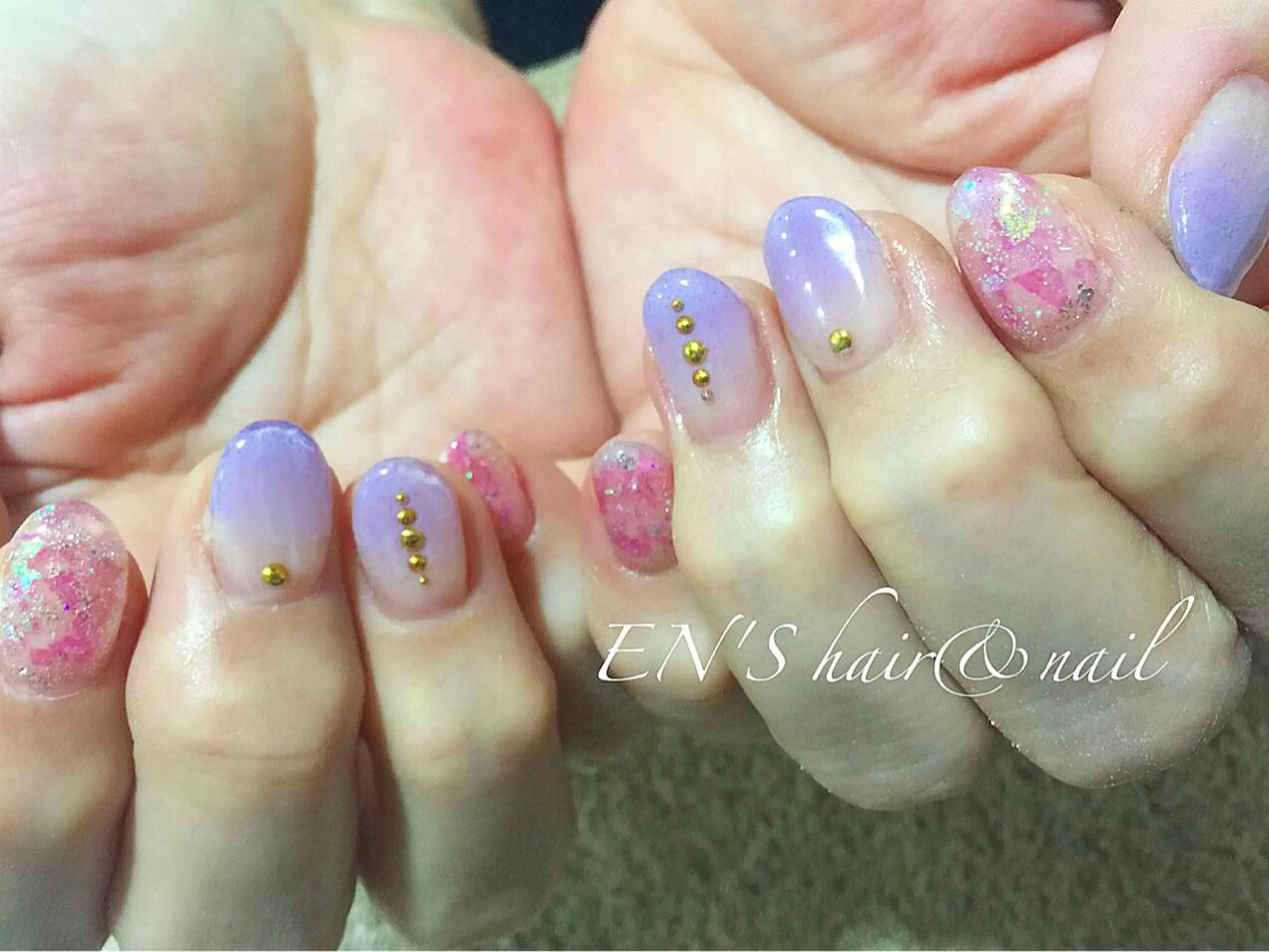 ネイル パープル フルリール 【プライベートサロンのネイルデザイン