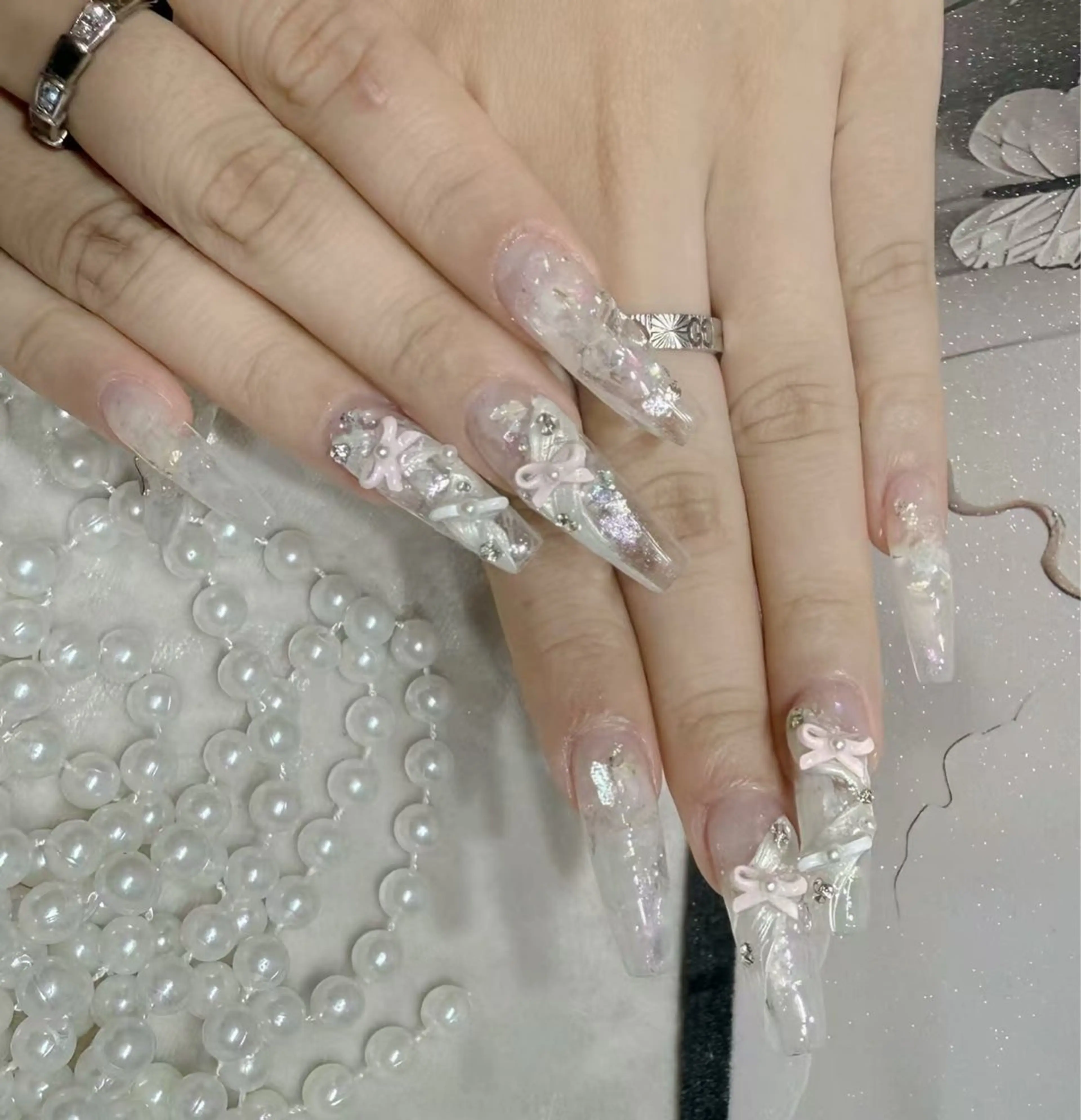 ネイル アートネイル フットネイル ジェルネイル ハート マグネットネイル Babarla　Nail　Salon所属・babarla Nailのネイルデザイン