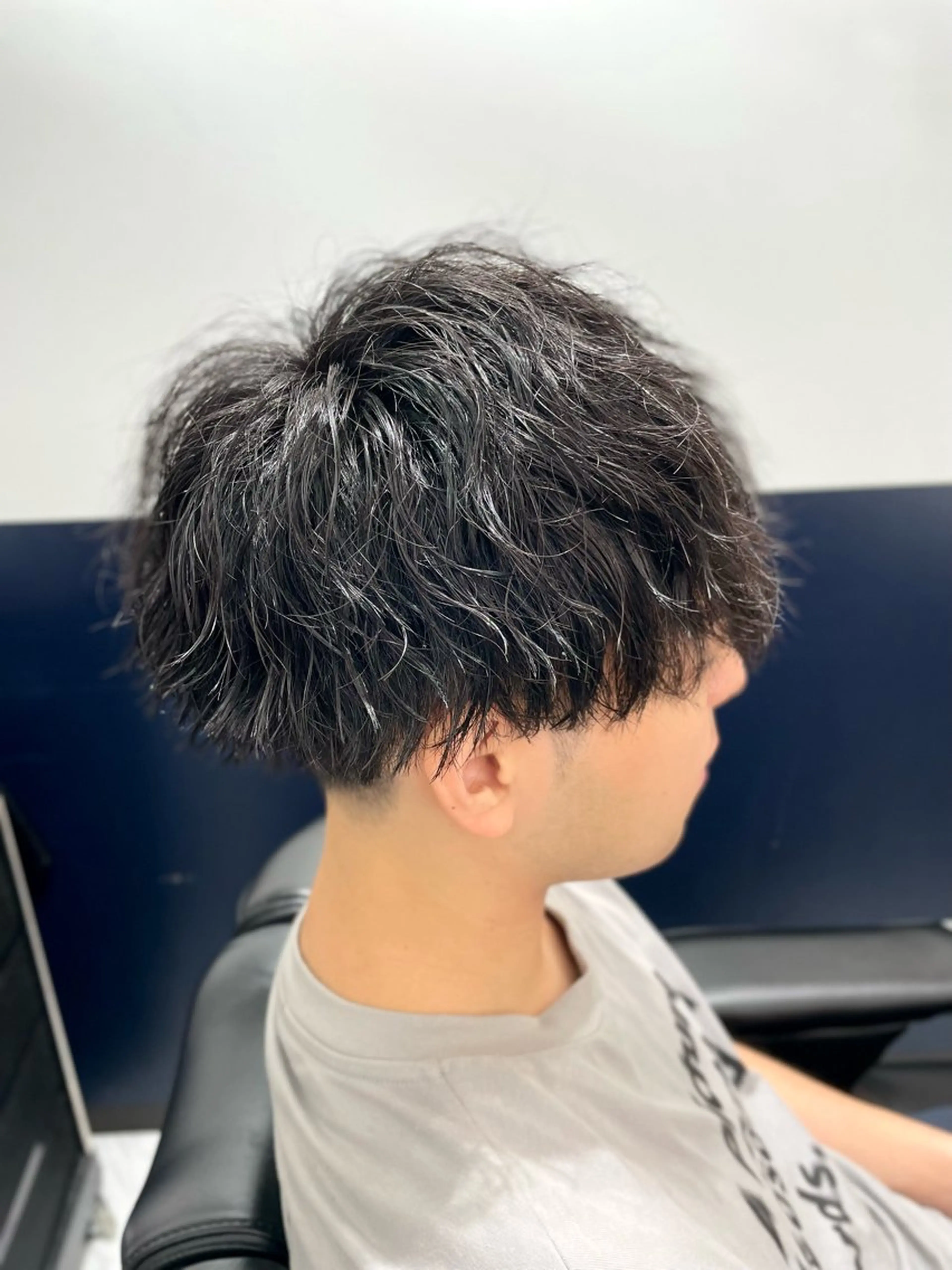 ミディアム パーマ メンズ ミディアムパーマ マッシュ メンズパーマ カット パーマ 銀座メンズカット/ 銀座メンズパーマ/のヘアスタイル