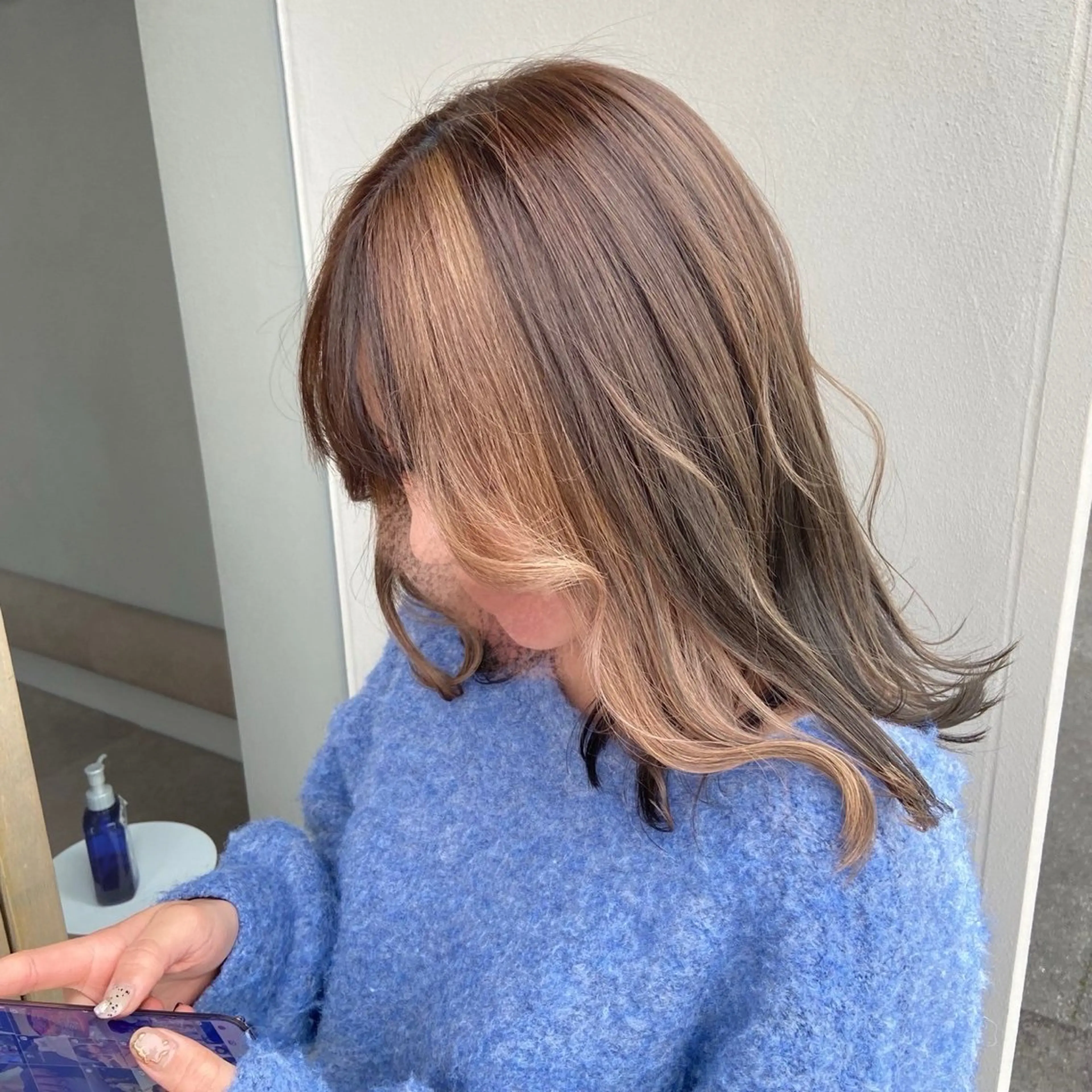 ミディアム カラー パーマ ヘアアレンジ 松本 夢叶のヘアスタイル