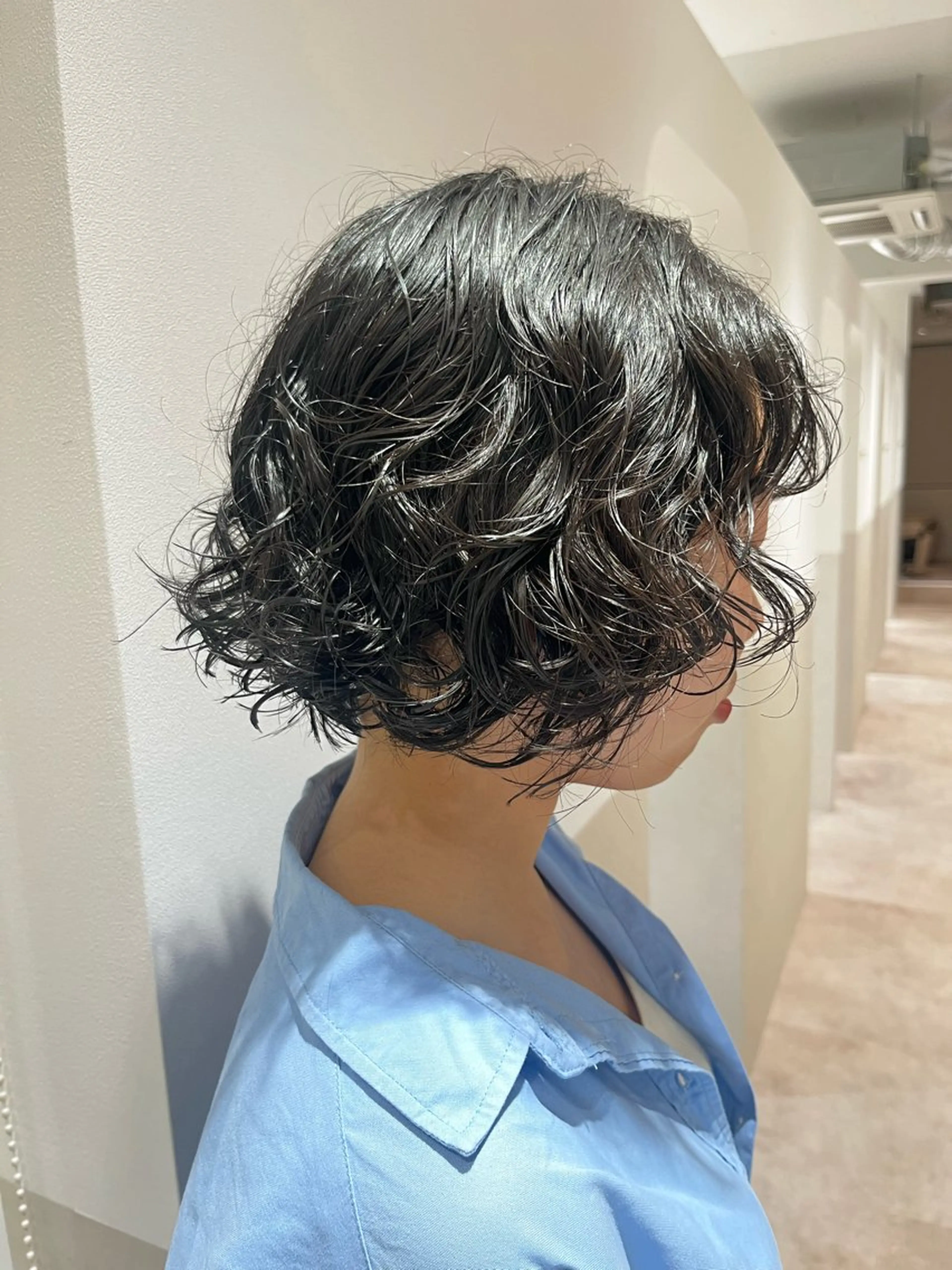 ショート パーマ ボブ カット ヘアカラー パーマ 🍀ナガヤマ ヒデアキ🍀のヘアスタイル