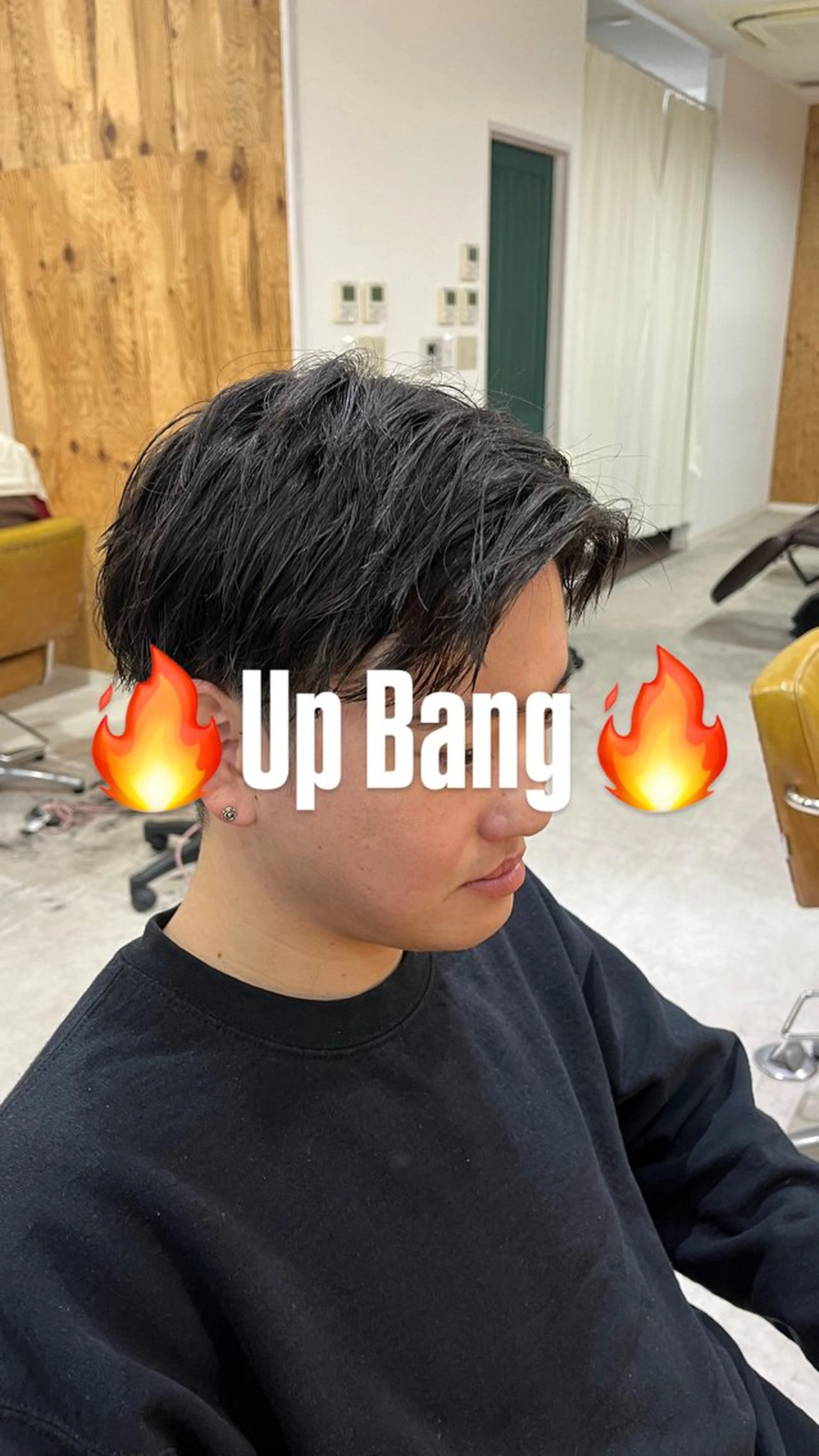 メンズ アップバング カット 【メンズパーマ専門】 質感職人/牧野成瀬のヘアスタイル