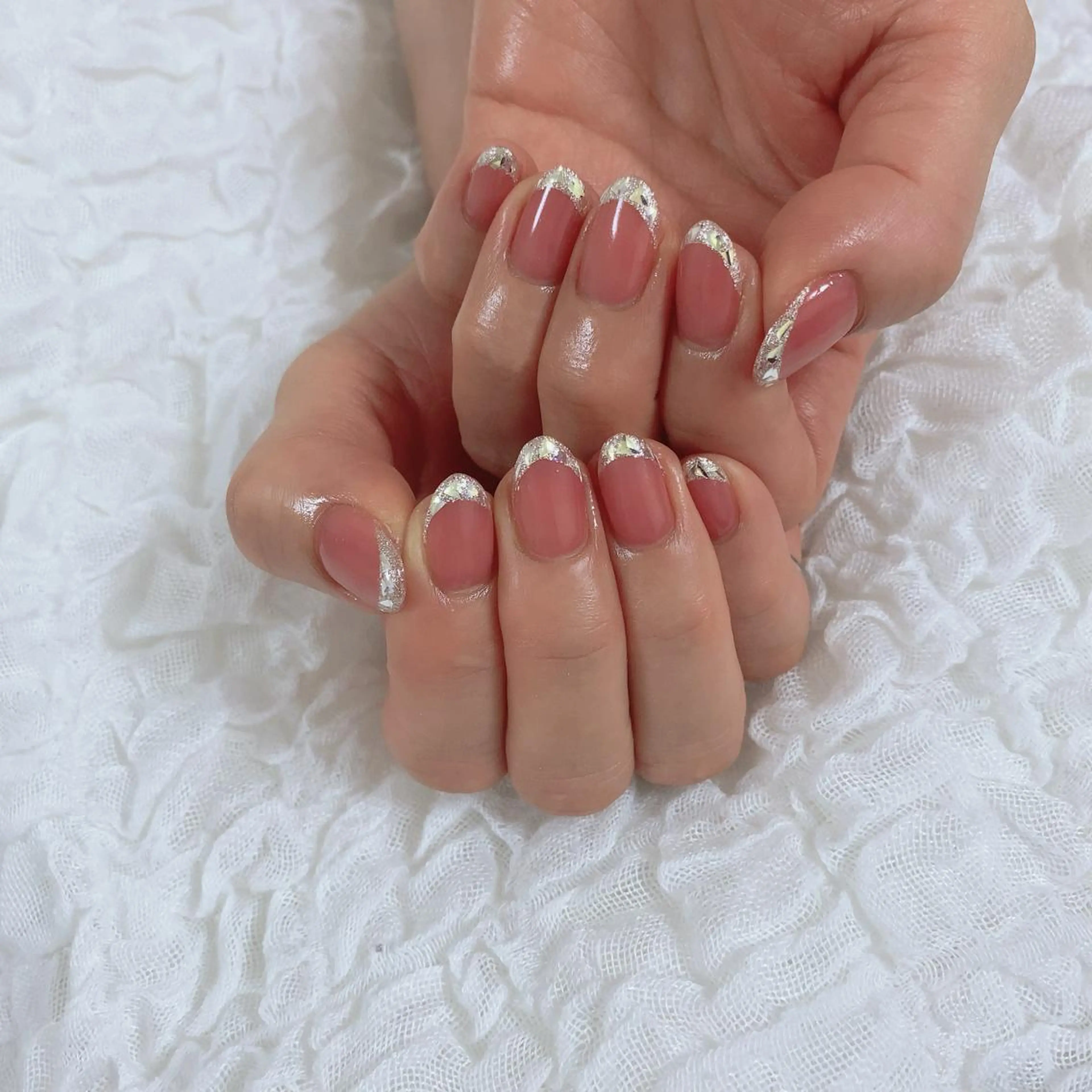 ネイル フレンチネイル ガラスフレンチ SOL NAILのネイルデザイン