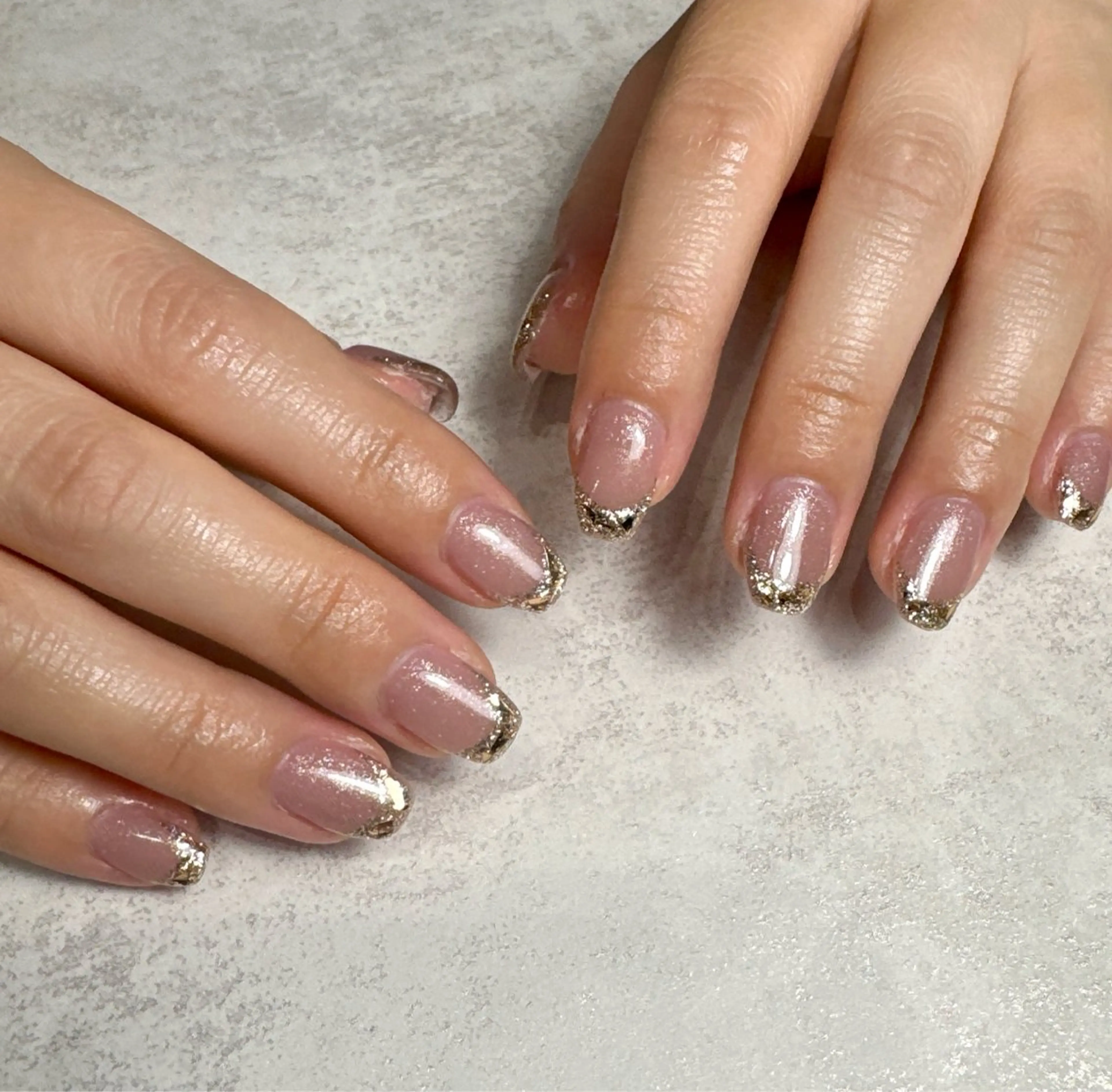 ネイル フレンチネイル ガラスフレンチ ハンドネイル Li-fra MIZUKIのネイルデザイン