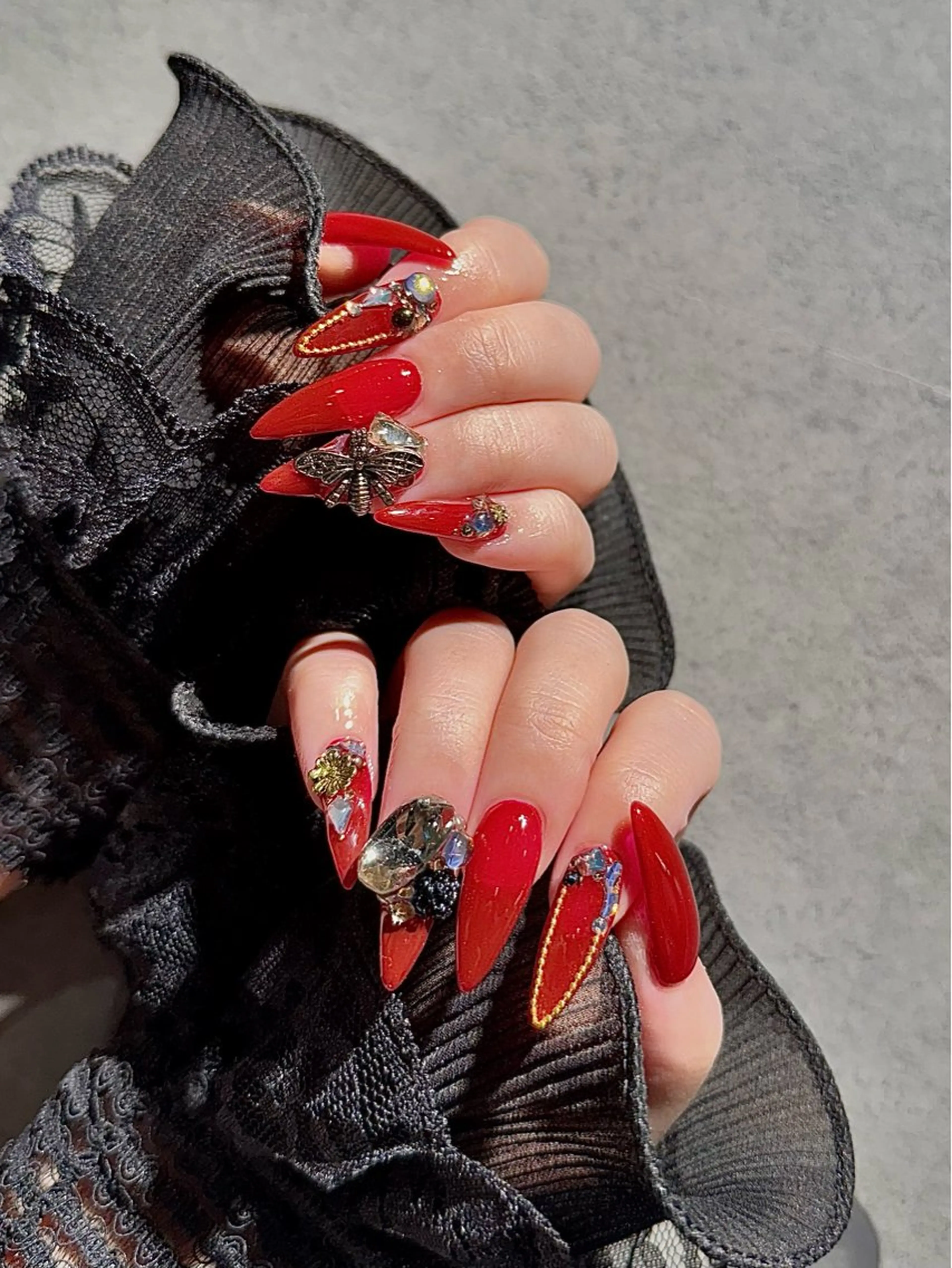 ネイル I-nailロング /ワンホン/キラキラのネイルデザイン