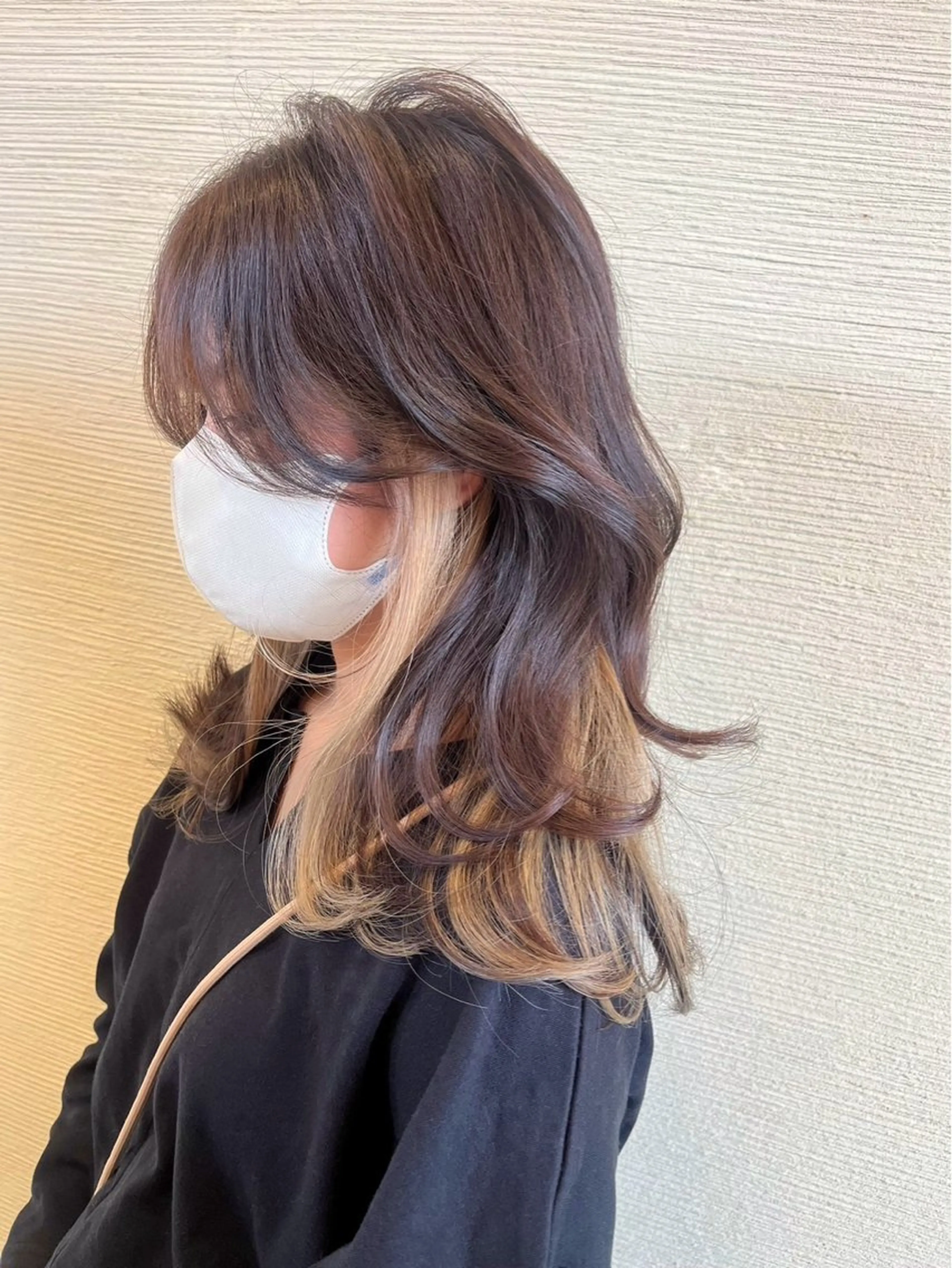 セミロング カット ヘアカラー トリートメント 透明感カラー/ レイヤー/箕浦 稜真のヘアスタイル