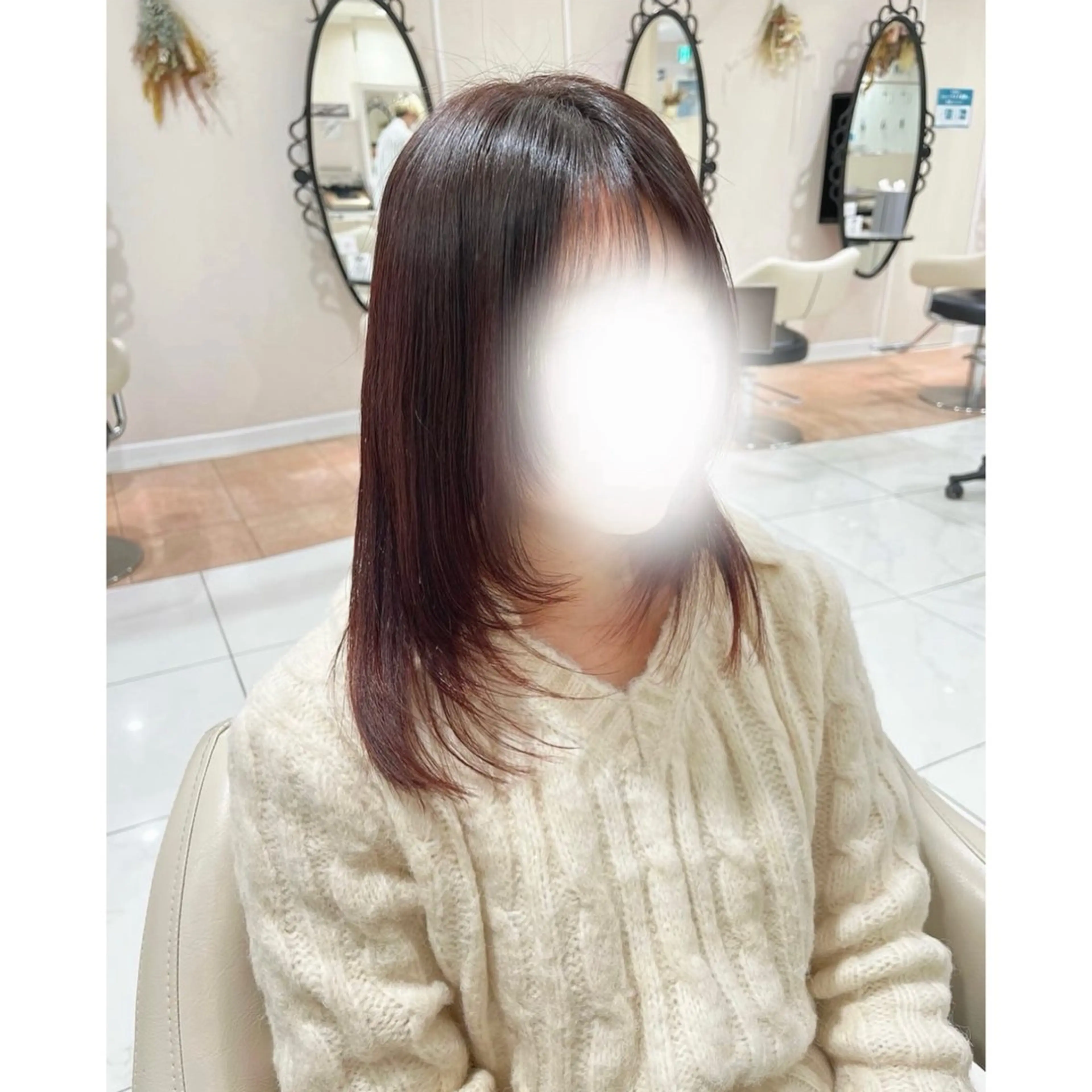 セミロング カラー ヘアカラー 韓国ヘア 🎀中川綾乃🎀のヘアスタイル