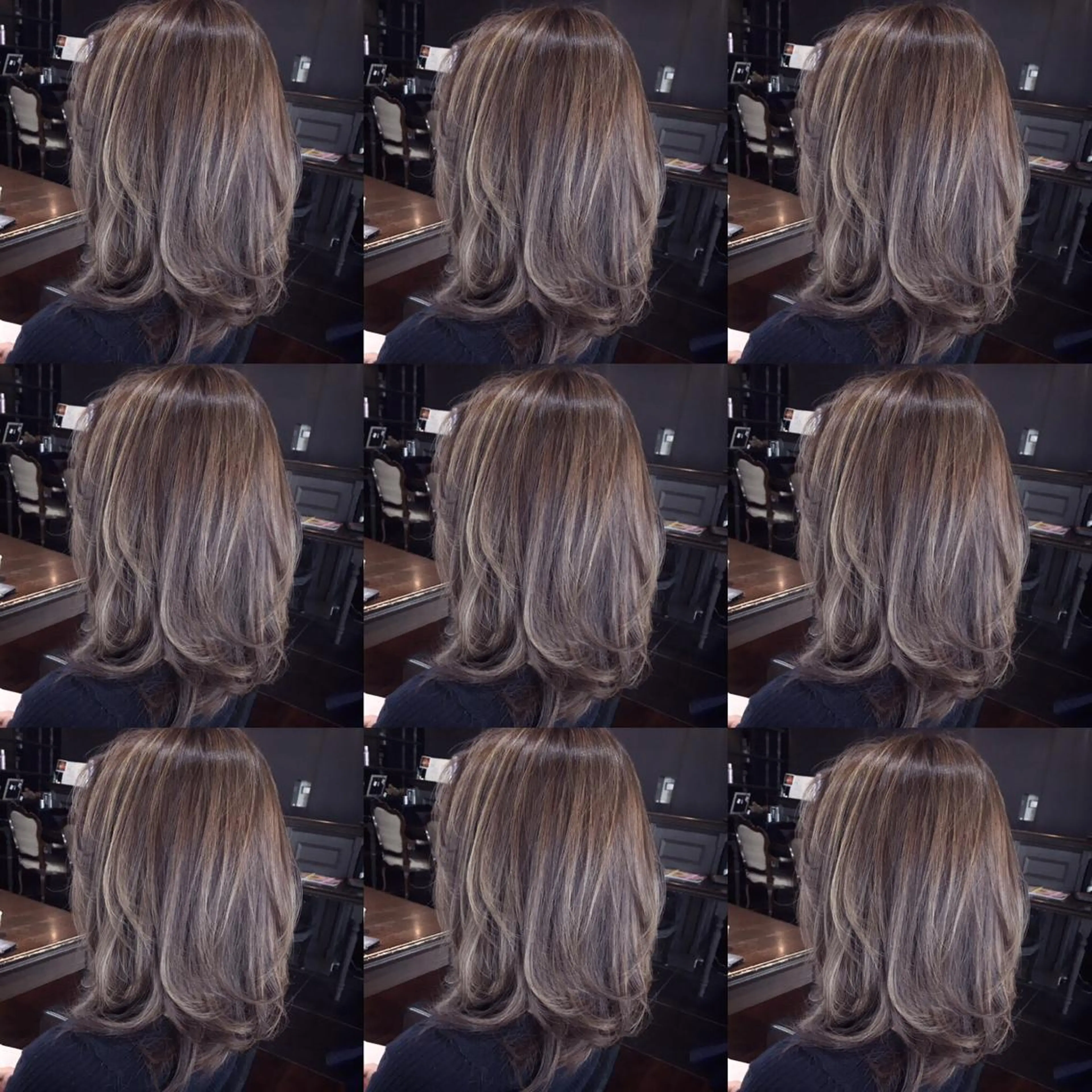 ミディアム カラー ハイライトカラー ハイライト 縮毛矯正 トリートメント 吉本 yoshimotoのヘアスタイル