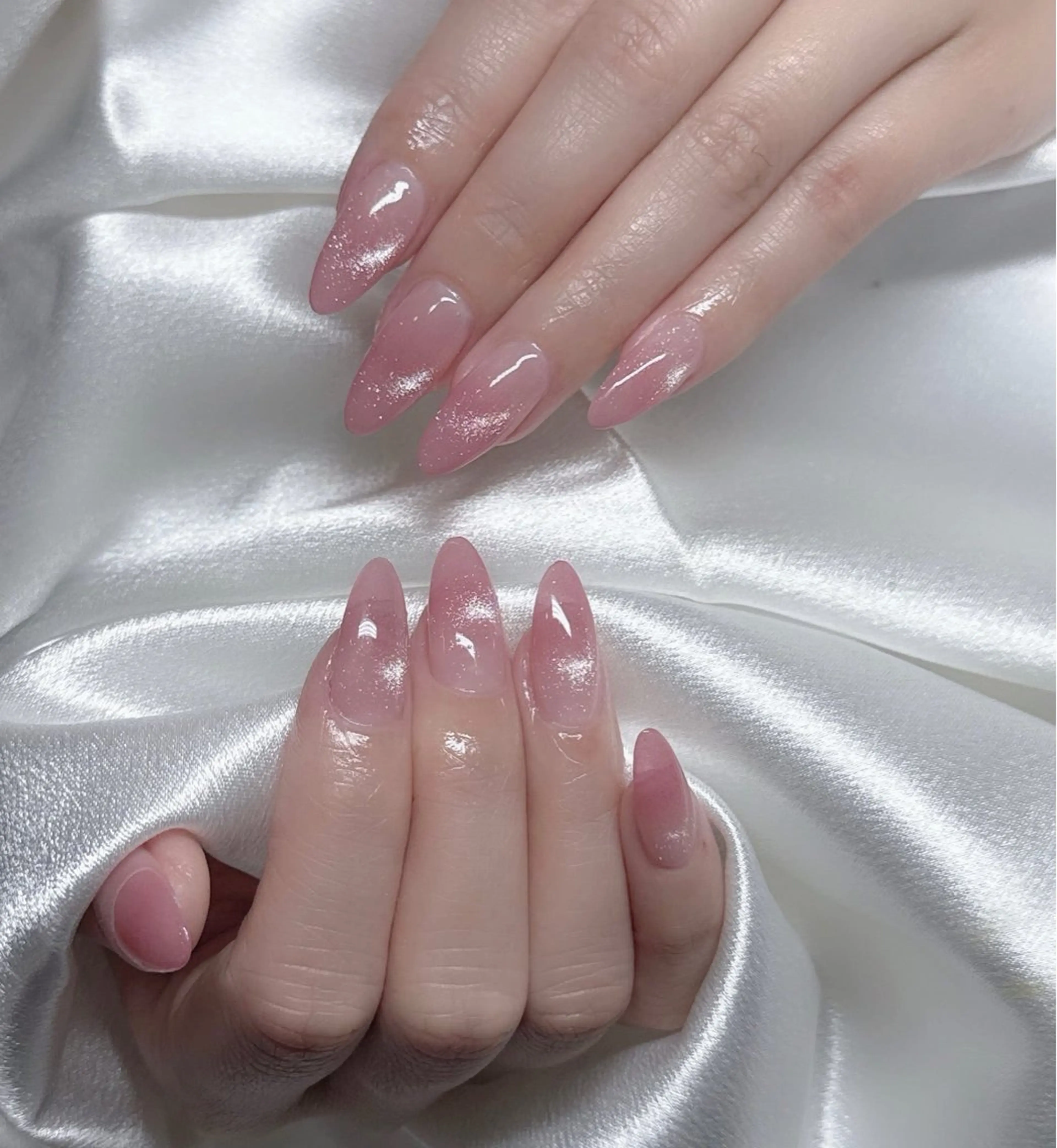 ネイル チークネイル 桜ネイル 長さ出し フットネイル ジェルネイル ハンドネイル YURI NAILのネイルデザイン