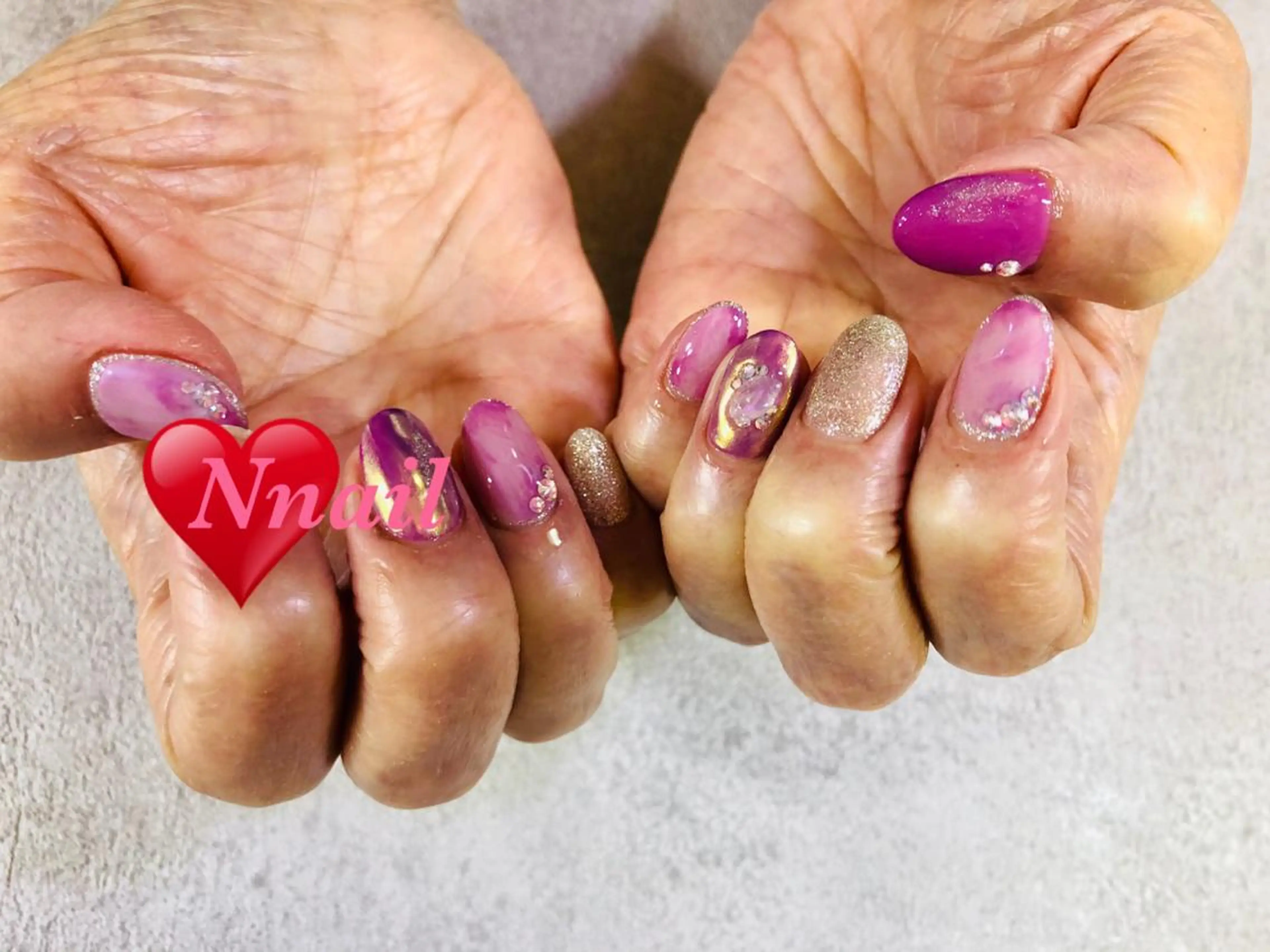 ネイル アートネイル 氷ネイル・うるうるネイル 持ち込み 🌿Nnail🌿 プライベートサロンのネイルデザイン