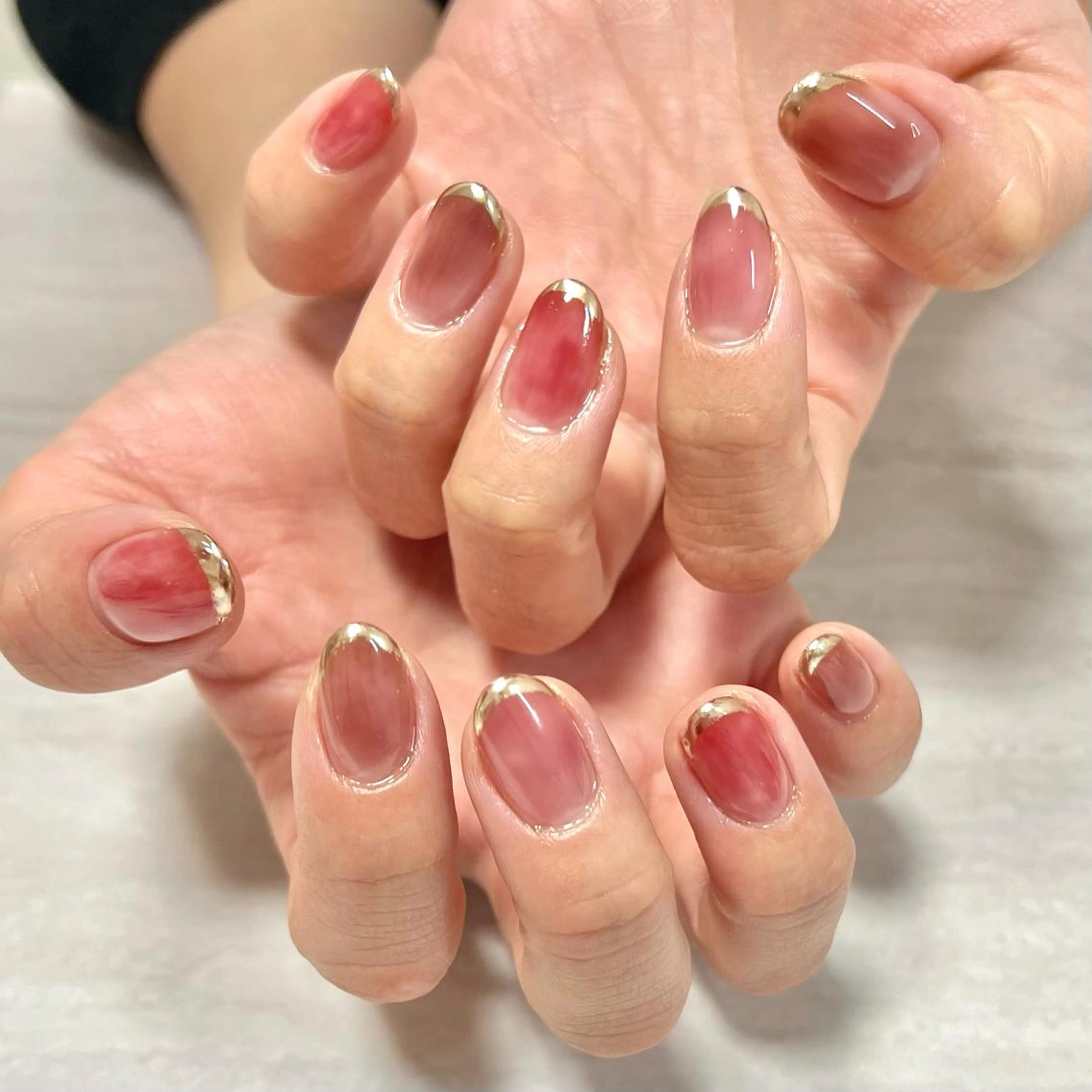 ネイル フレンチネイル ミラーネイル ニュアンスネイル ステラ marikominoのネイルデザイン