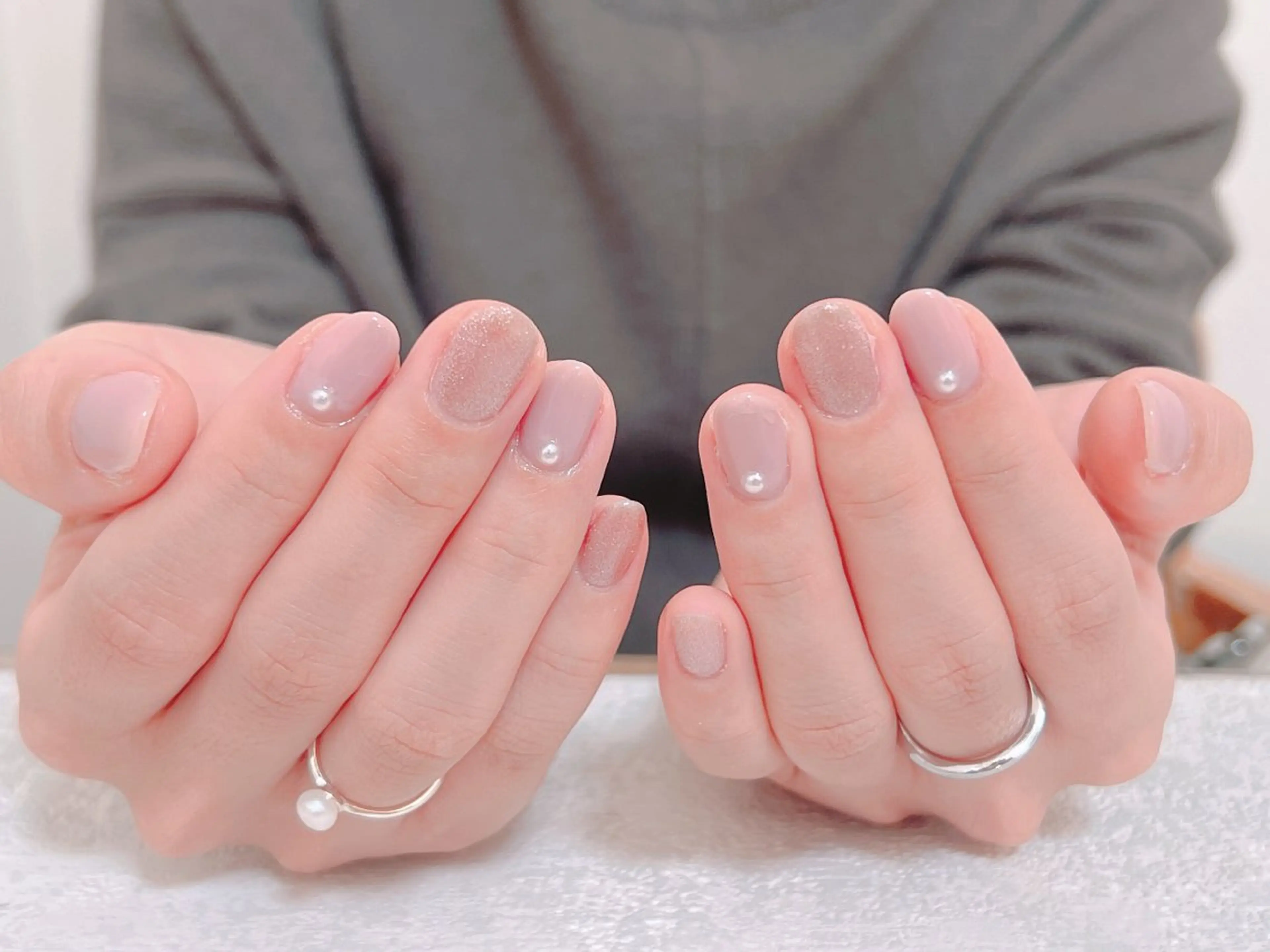 ネイル オーロラネイル フットネイル フレンチネイル ジェルネイル 韓国ネイル mogunail &blowのネイルデザイン