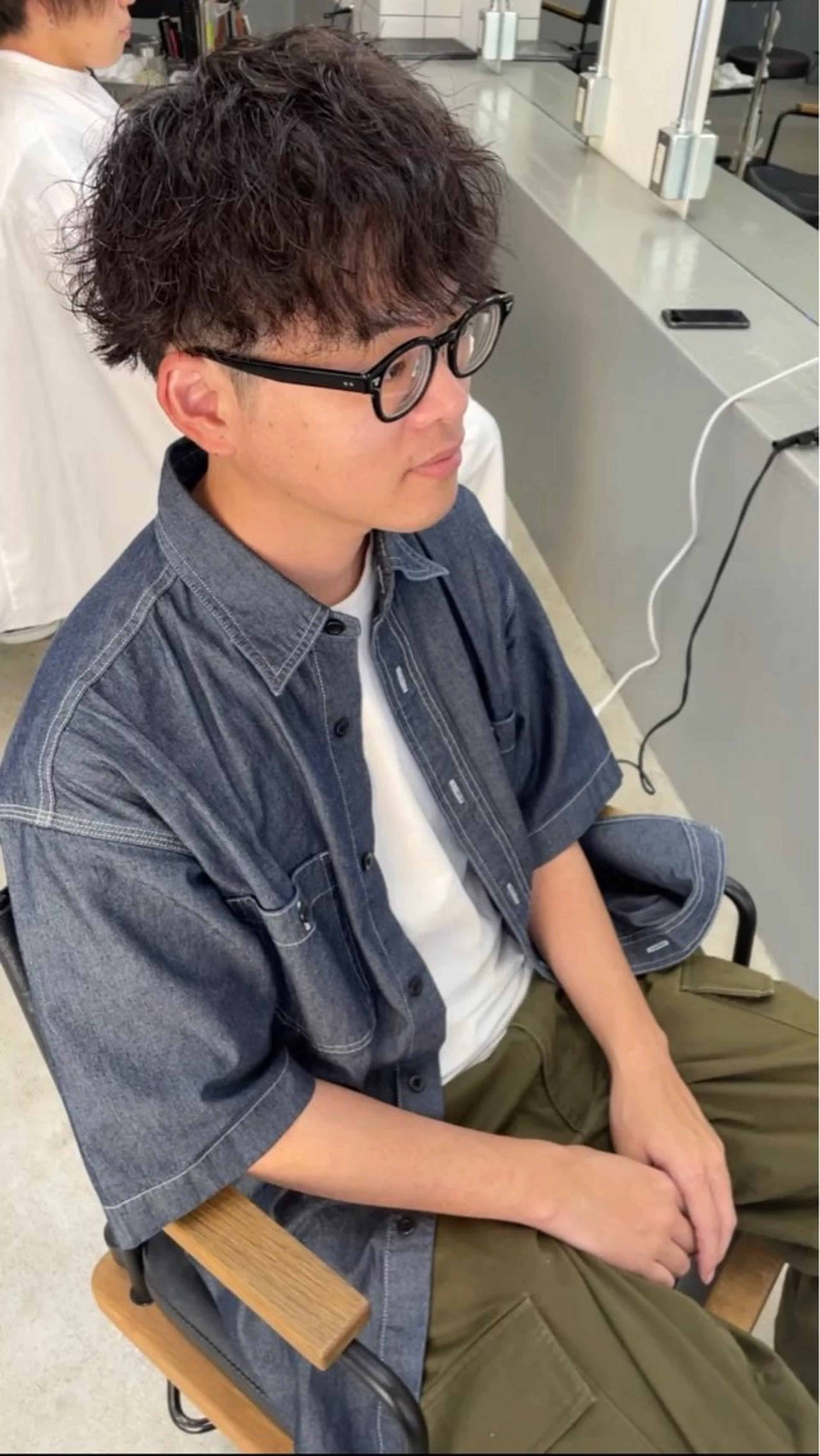 ミディアム パーマ メンズ メンズ専門サロン wokeのヘアスタイル