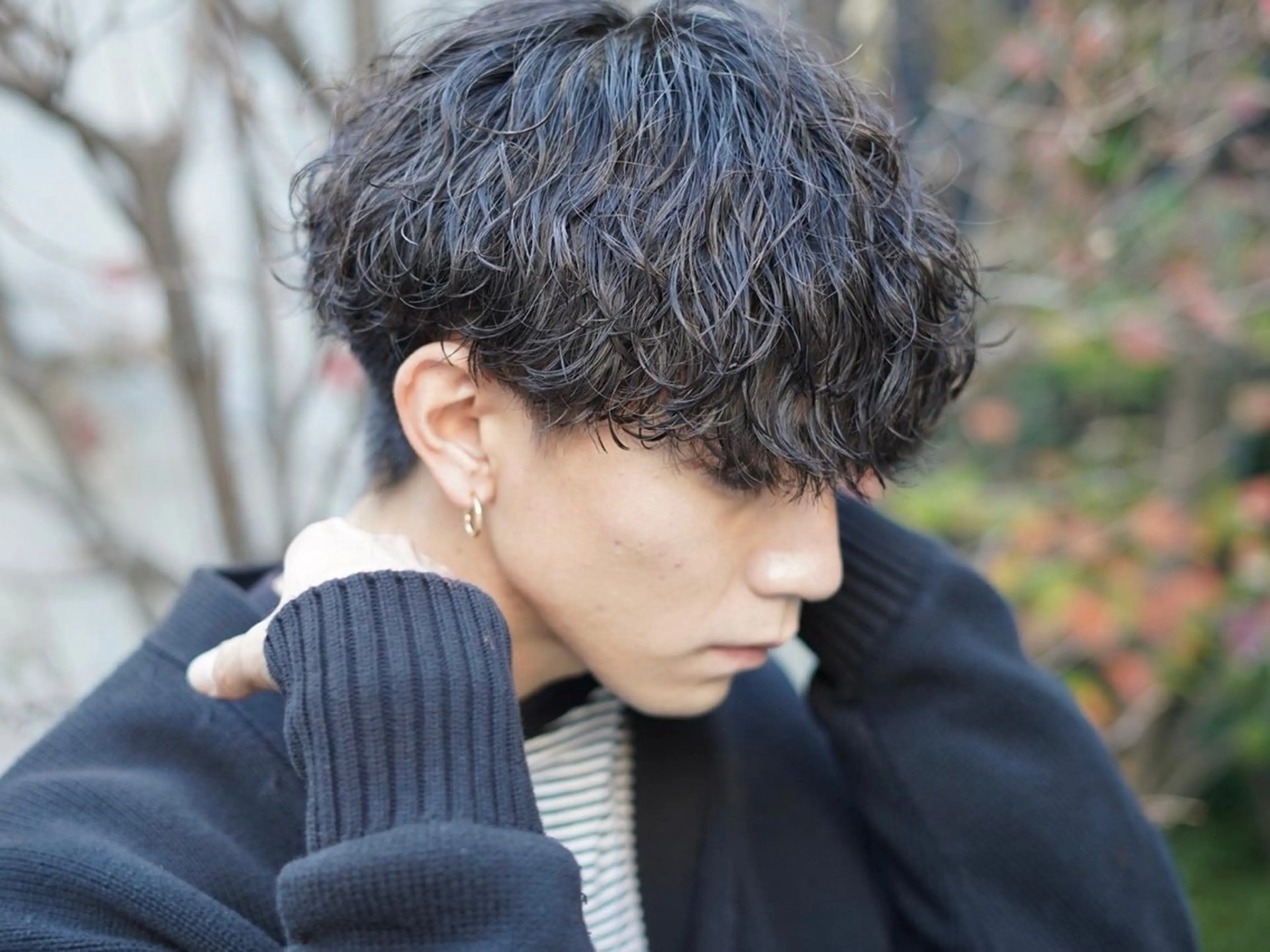 ショート カラー パーマ メンズ メンズパーマ 波巻きパーマ 栄💗レイヤーカット |パーマ|haruのヘアスタイル