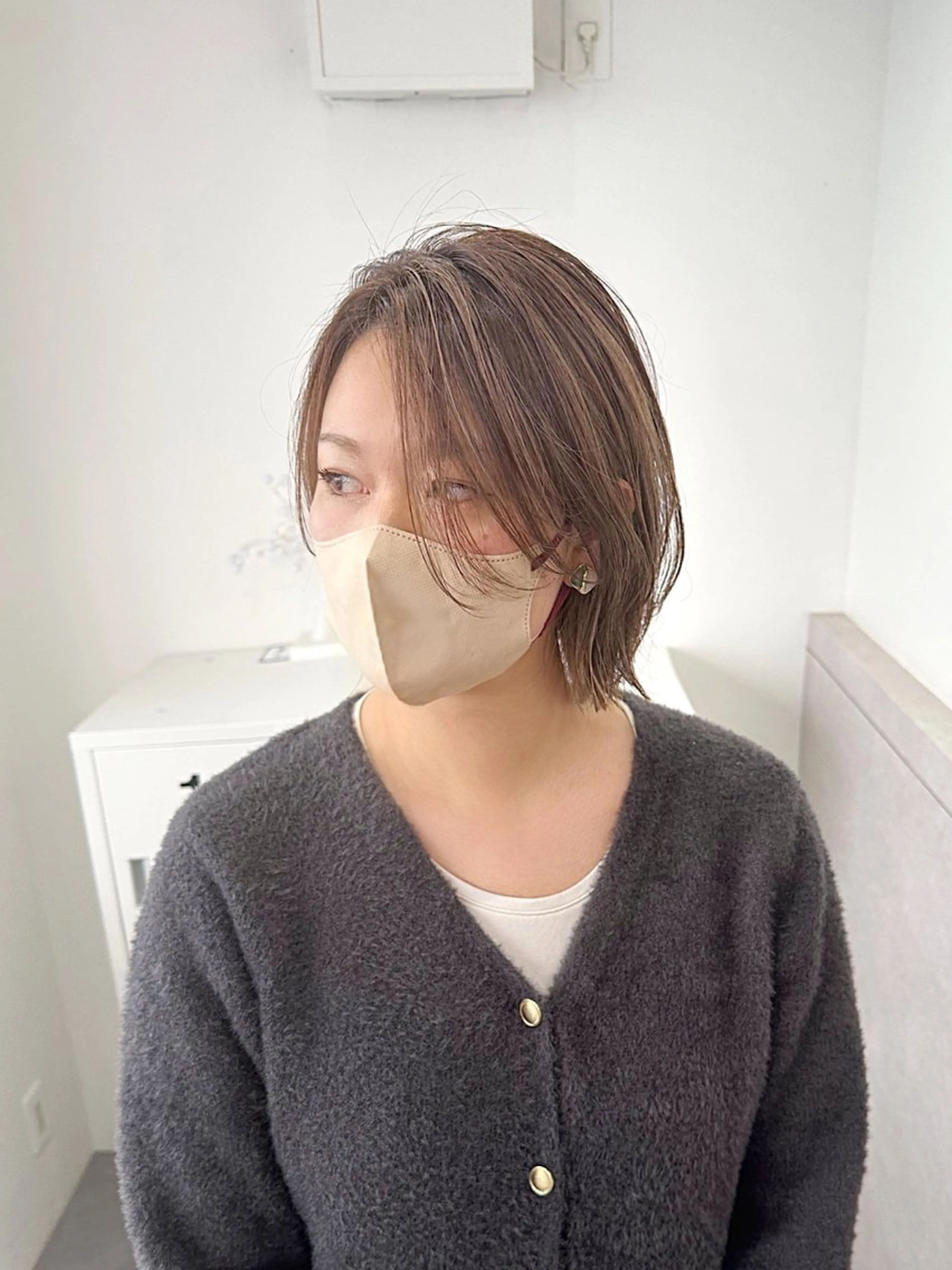 ショート カラー ボブレイヤー バレイヤージュ 透明感カラー ハイライトカラー ボブ hair salon suiw所属・ハイトーンショート 特化吉田義隆のヘアスタイル