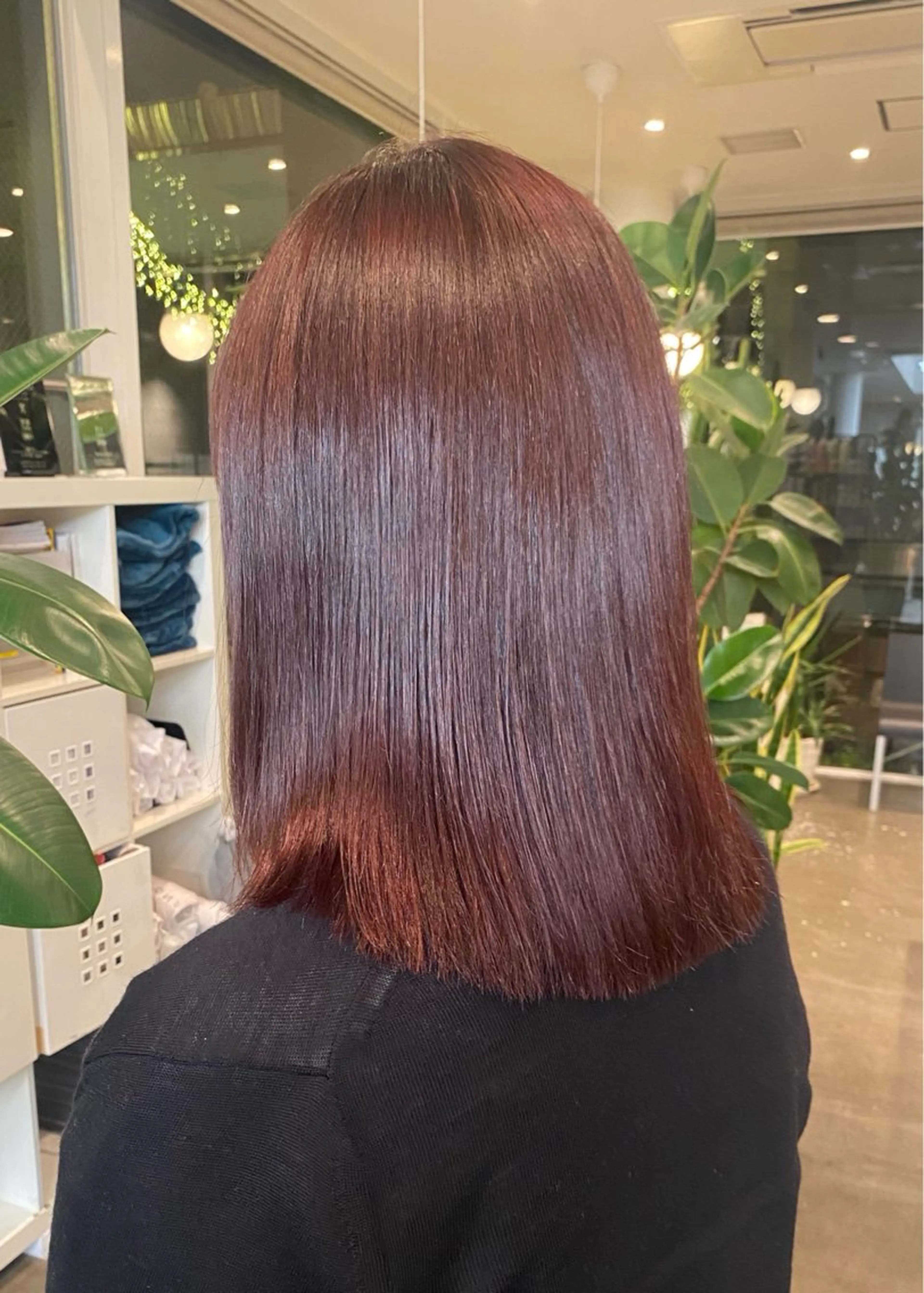 ミディアム カラー ベージュカラー ピンクカラー ピンクベージュ カット ヘアカラー トリートメント 🎧ayaka/ボブ /透明感カラー🩵のヘアスタイル